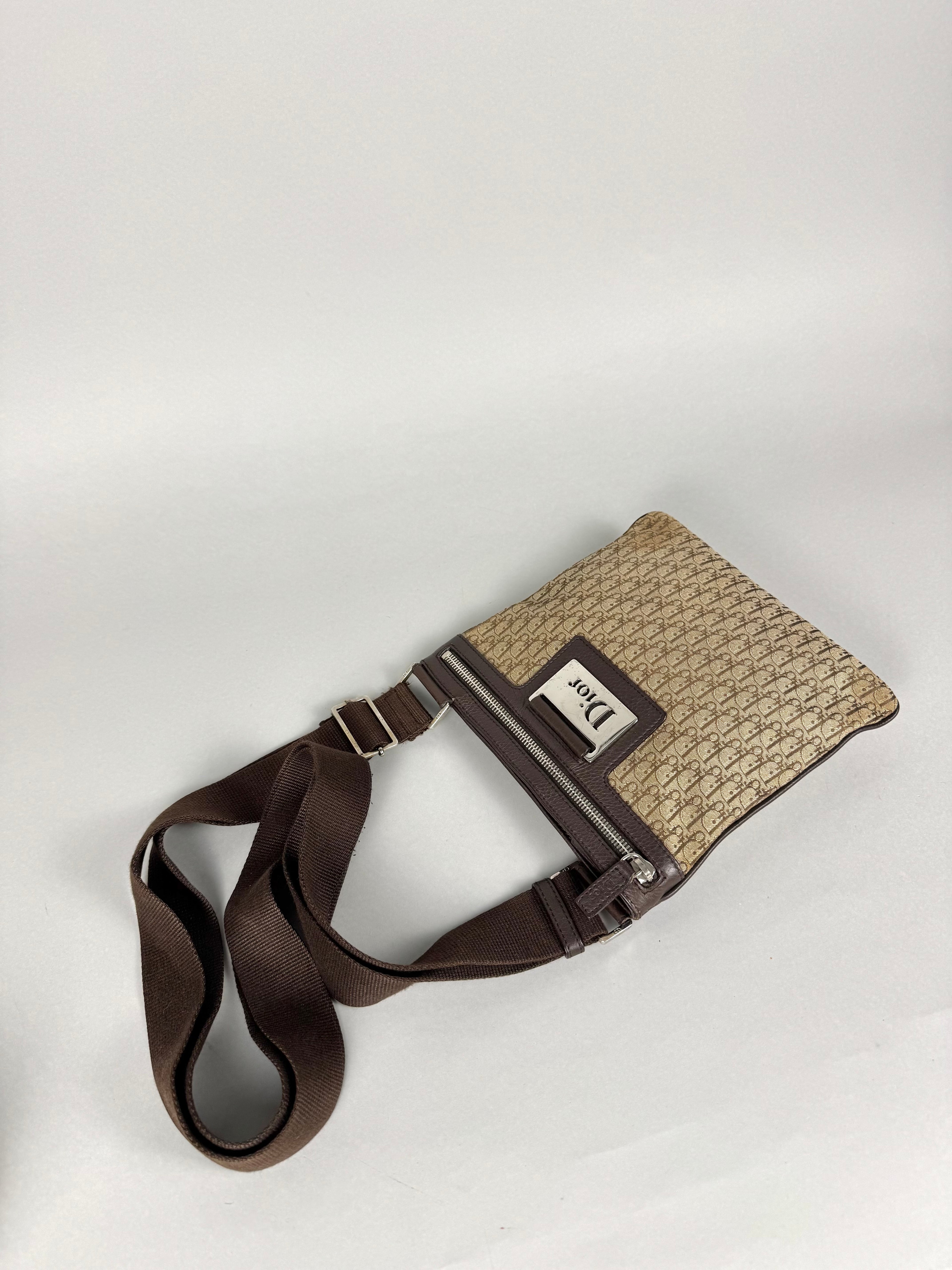 Christian Dior Trotter Street Chic Monogram Beige Brown Crossbody
