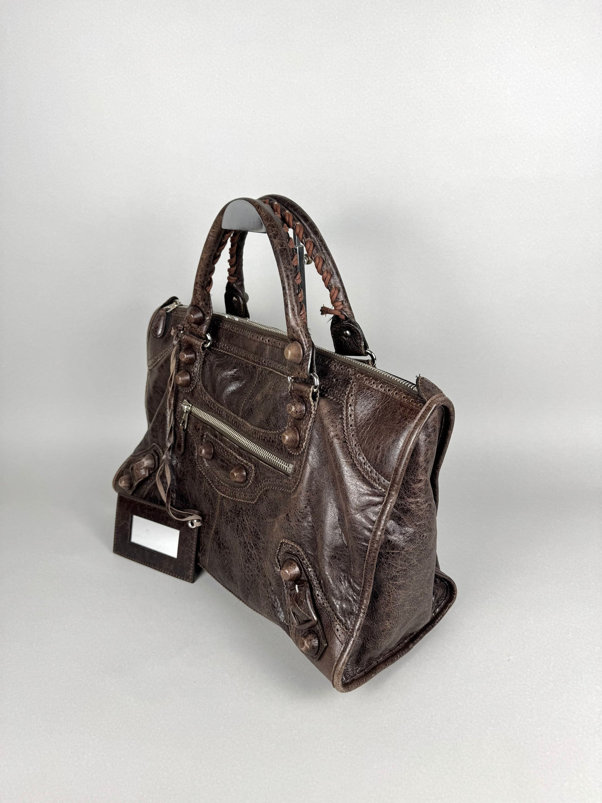 Balenciaga Giant 21 Leather Brown Covered Brogues Work Bag