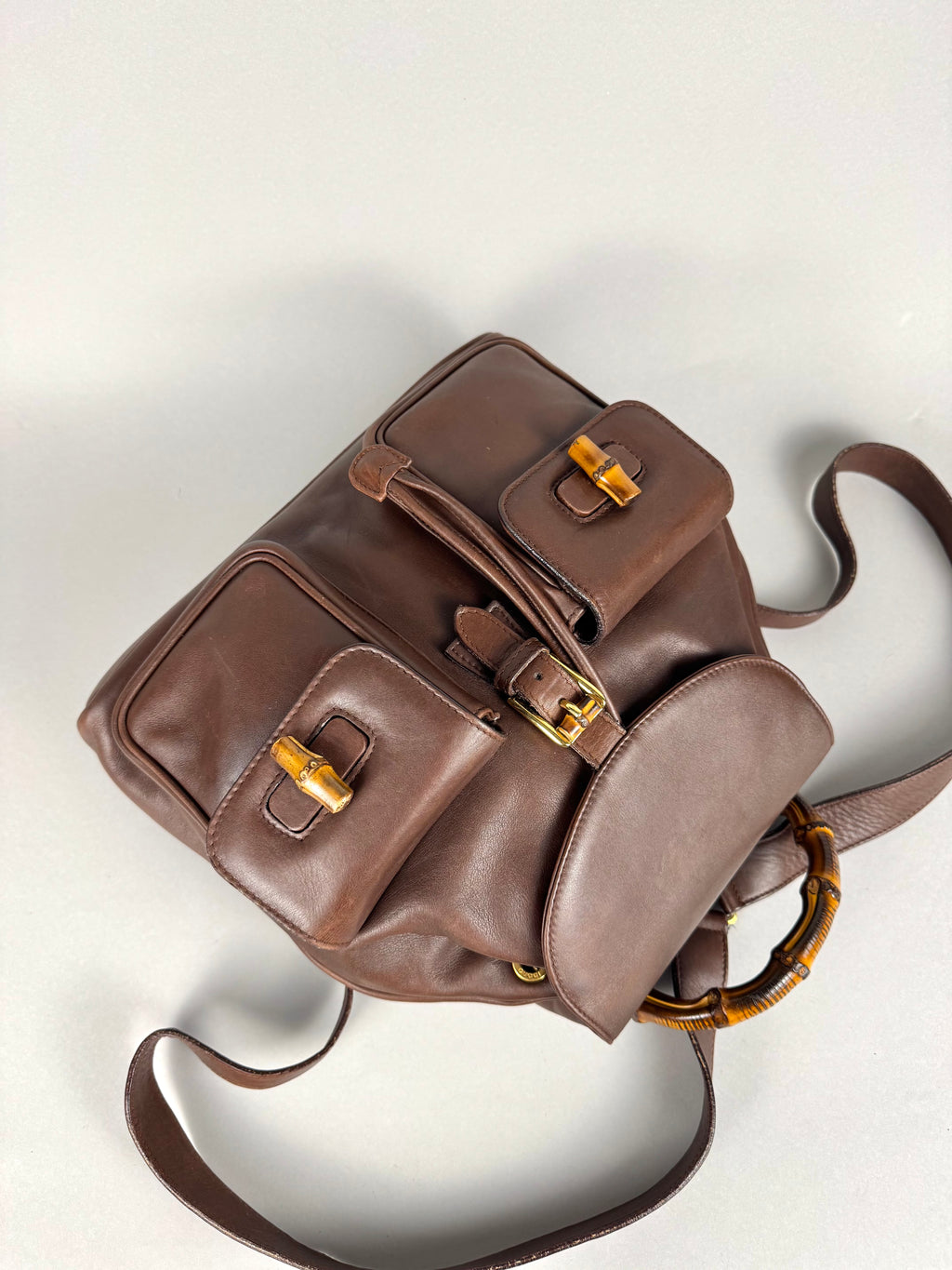 Gucci Brown Leather Backpack