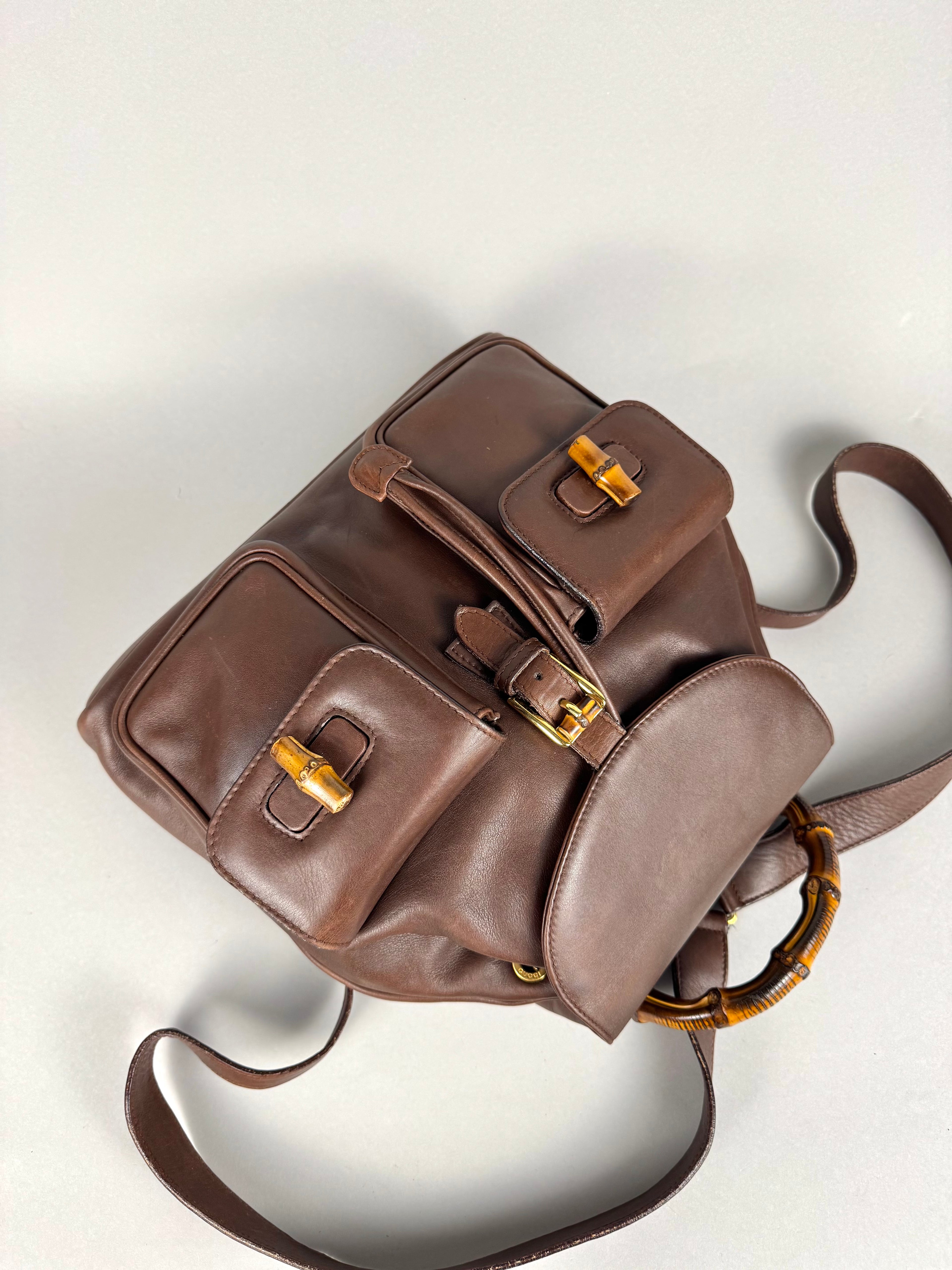 Gucci Brown Leather Backpack
