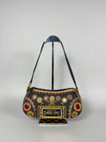Christian Dior Embroidered Montaigne Cadillac 1947 Denim Bag