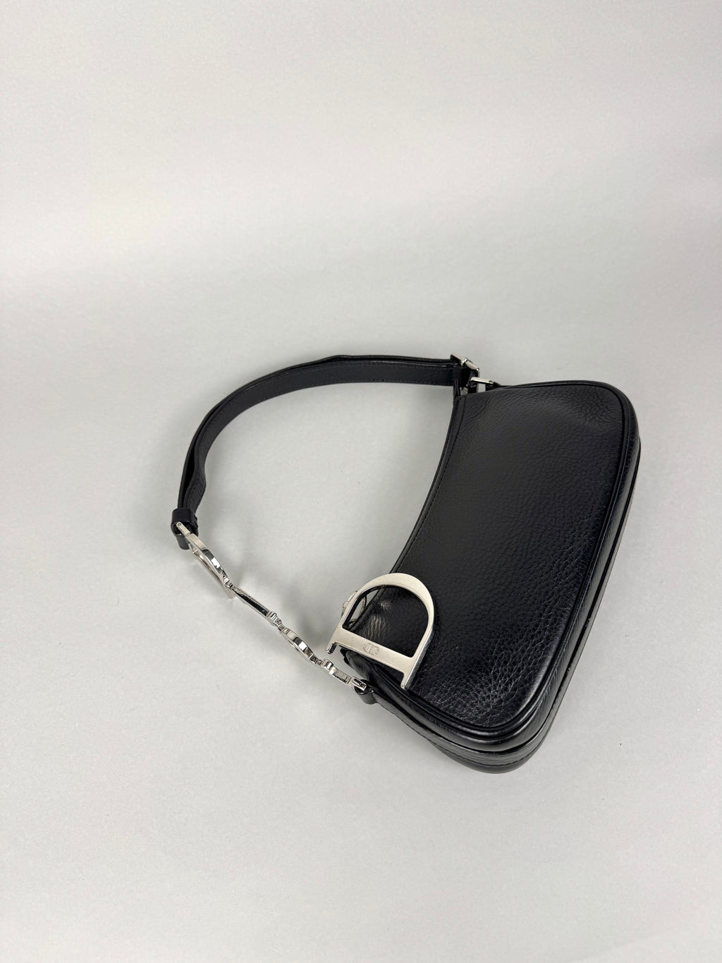 Christian Dior D Charms Black Leather Pochette
