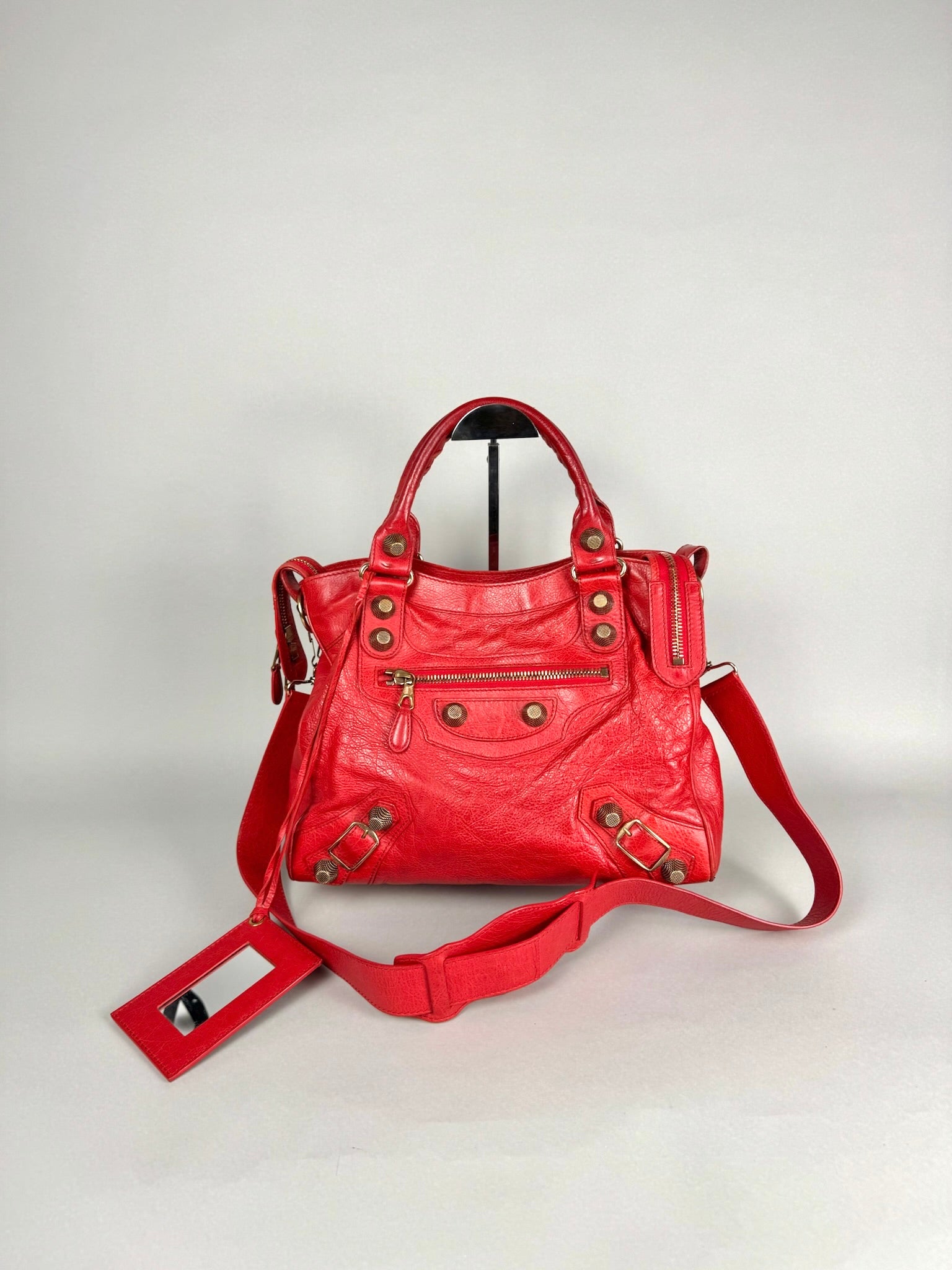 Balenciaga Motocross 21 City Leather Red