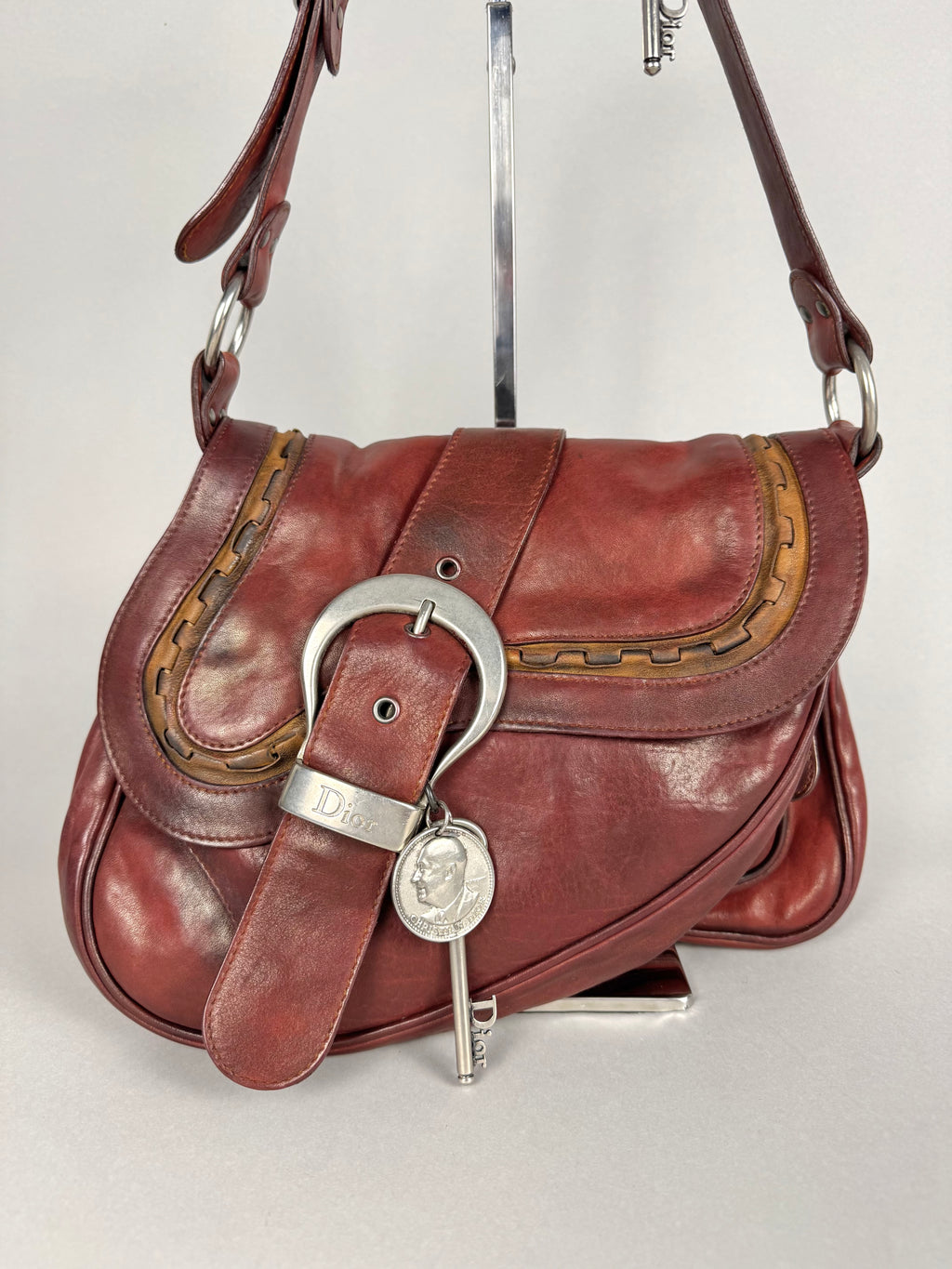 Christian Dior Gaucho Double Red Leather