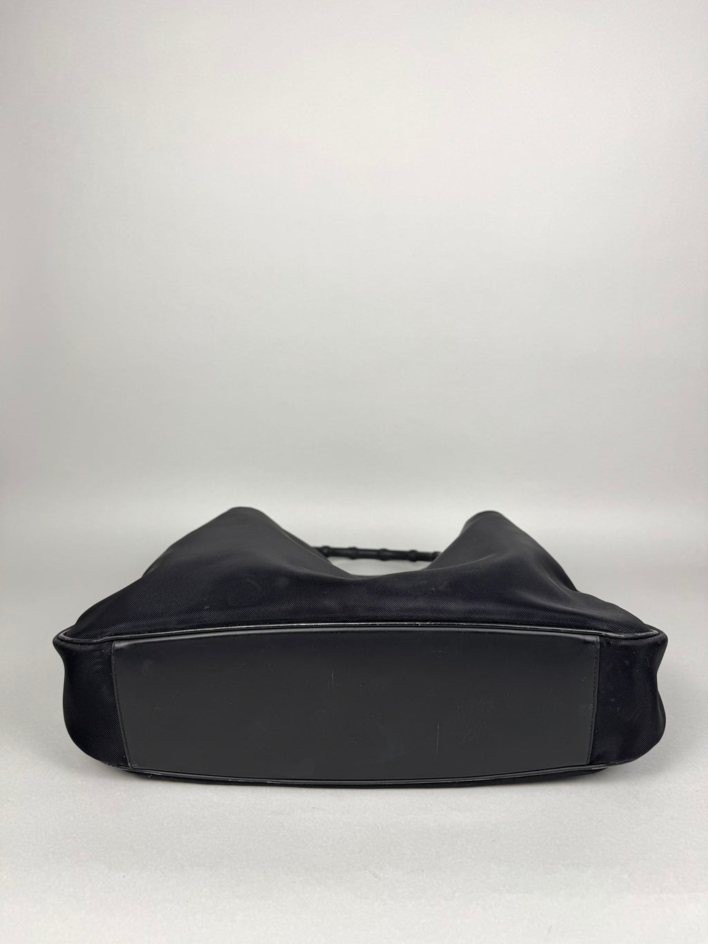 Gucci Mesh Bamboo Tote Bag in Black with Pouch