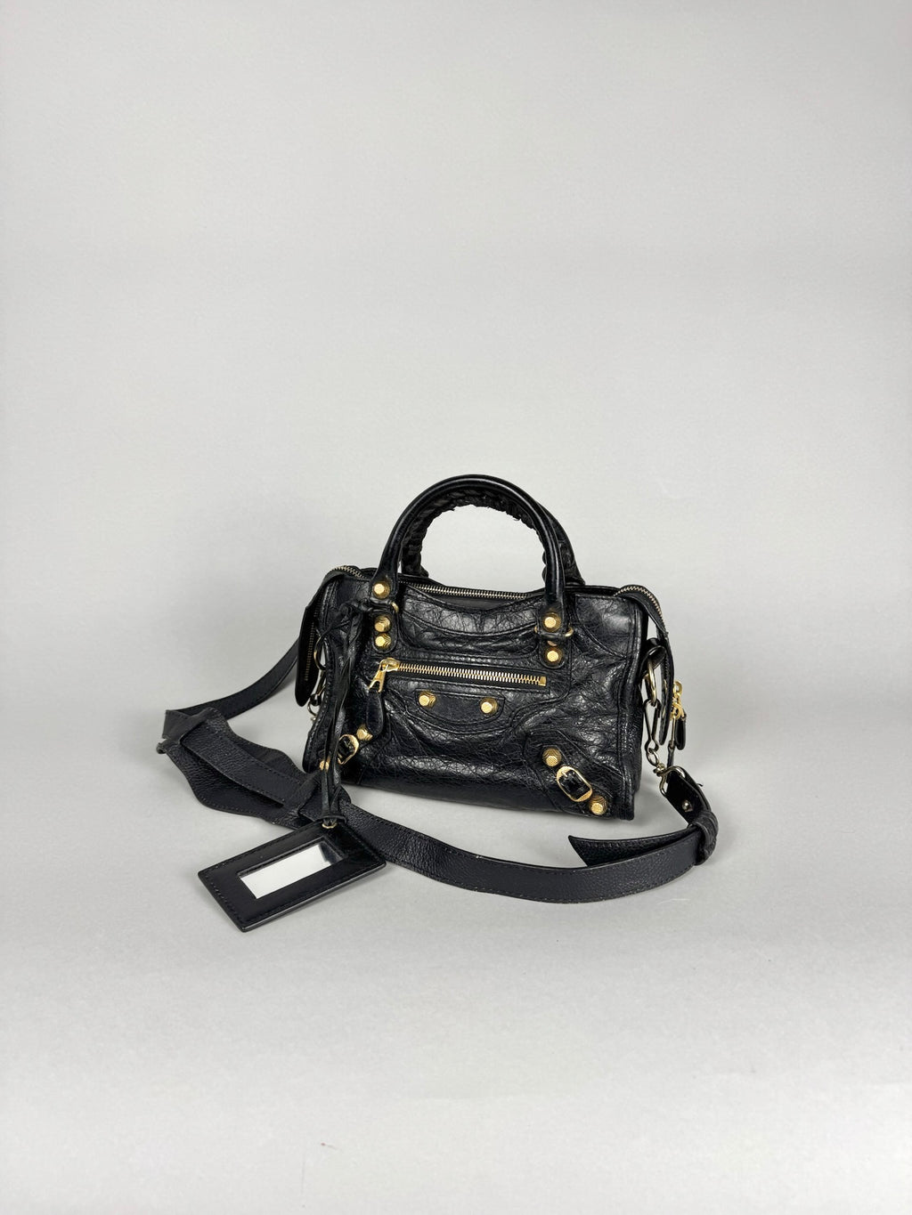 Balenciaga Agneau Mini City Black Leather