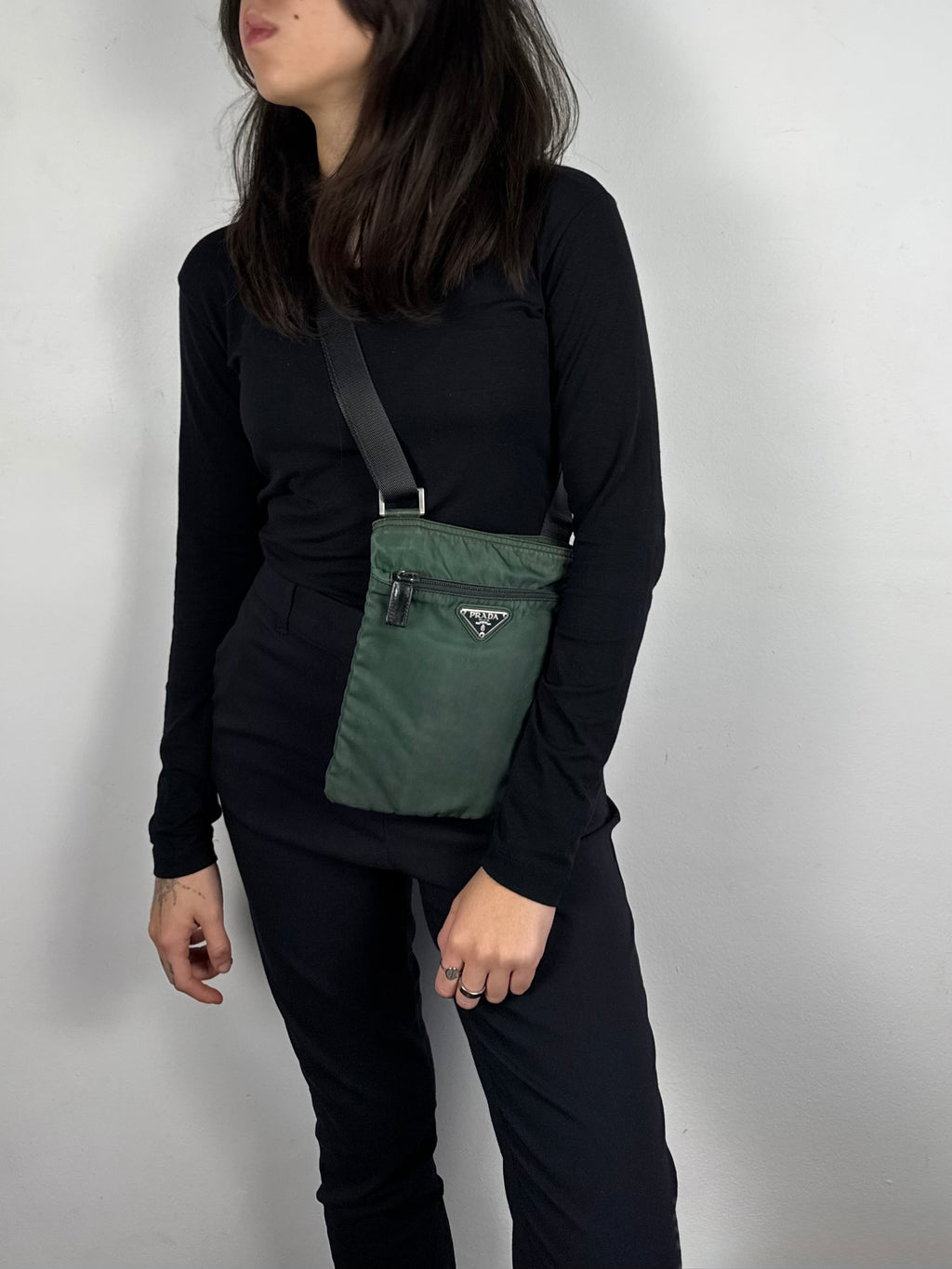 Prada Mini Nylon Green Crossbody