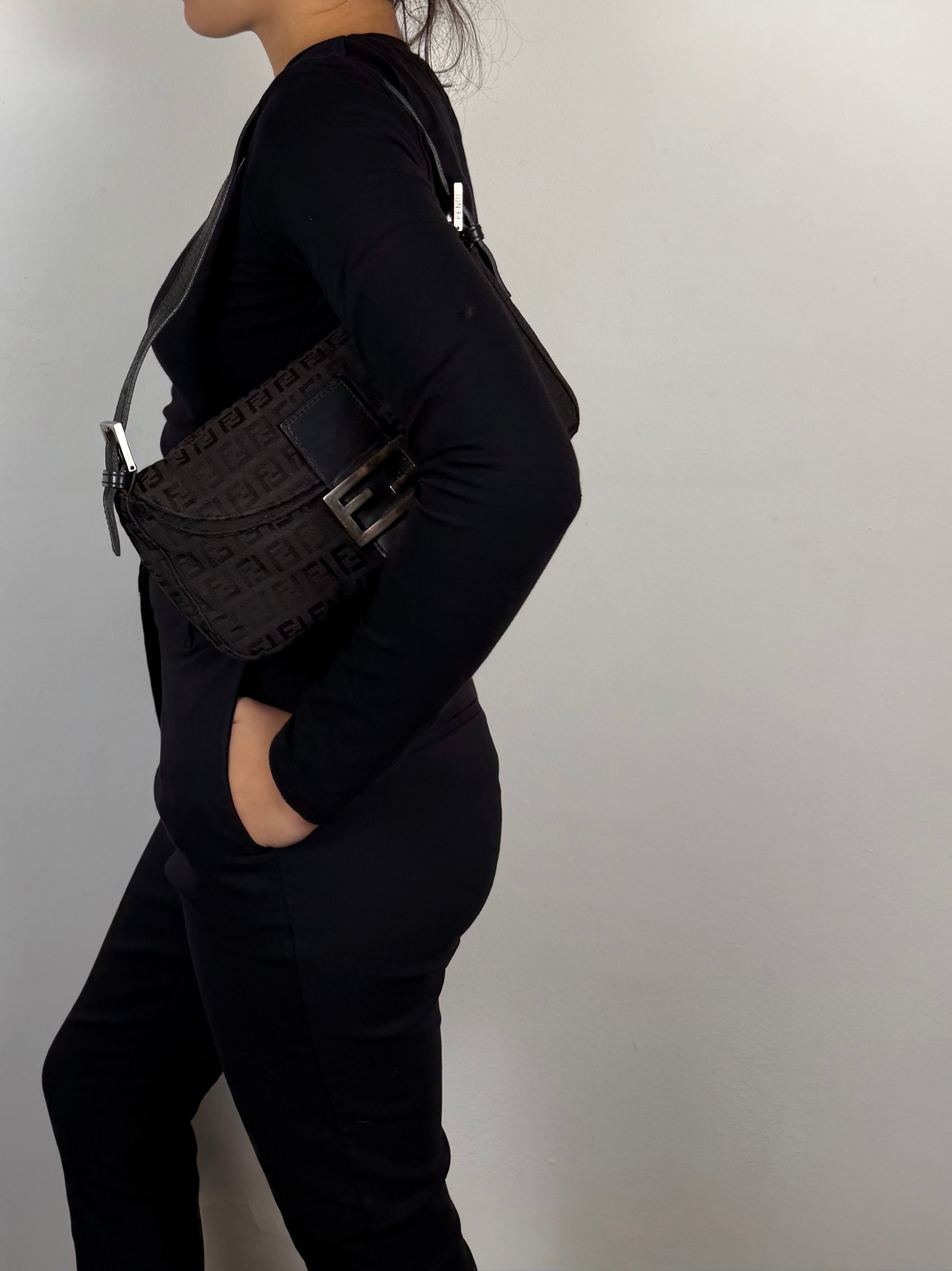 Fendi Baguette Monogram Black