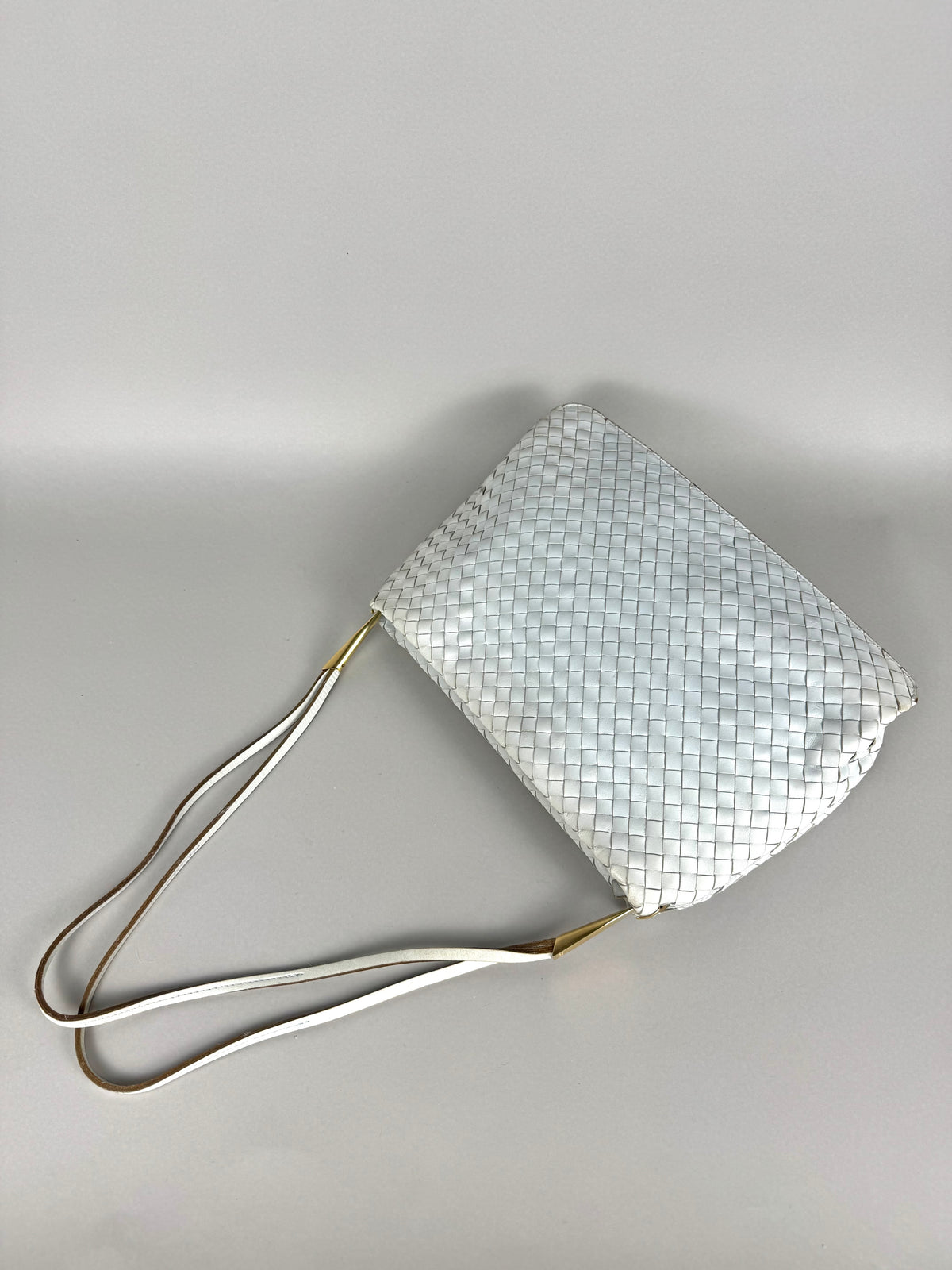 Bottega Veneta Intrecciato Leather Light Blue Shoulder
