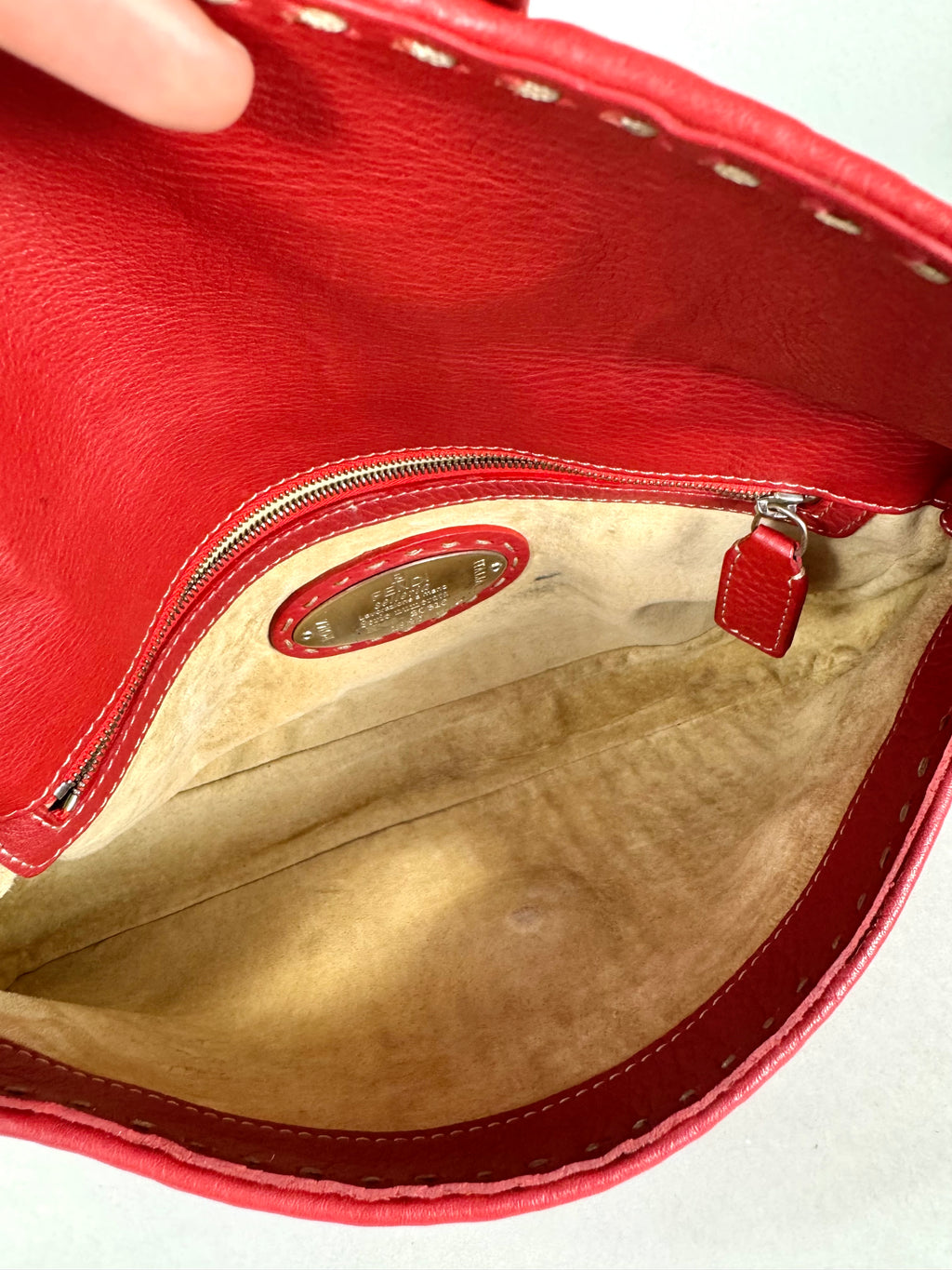 Fendi Baguette Leather Red