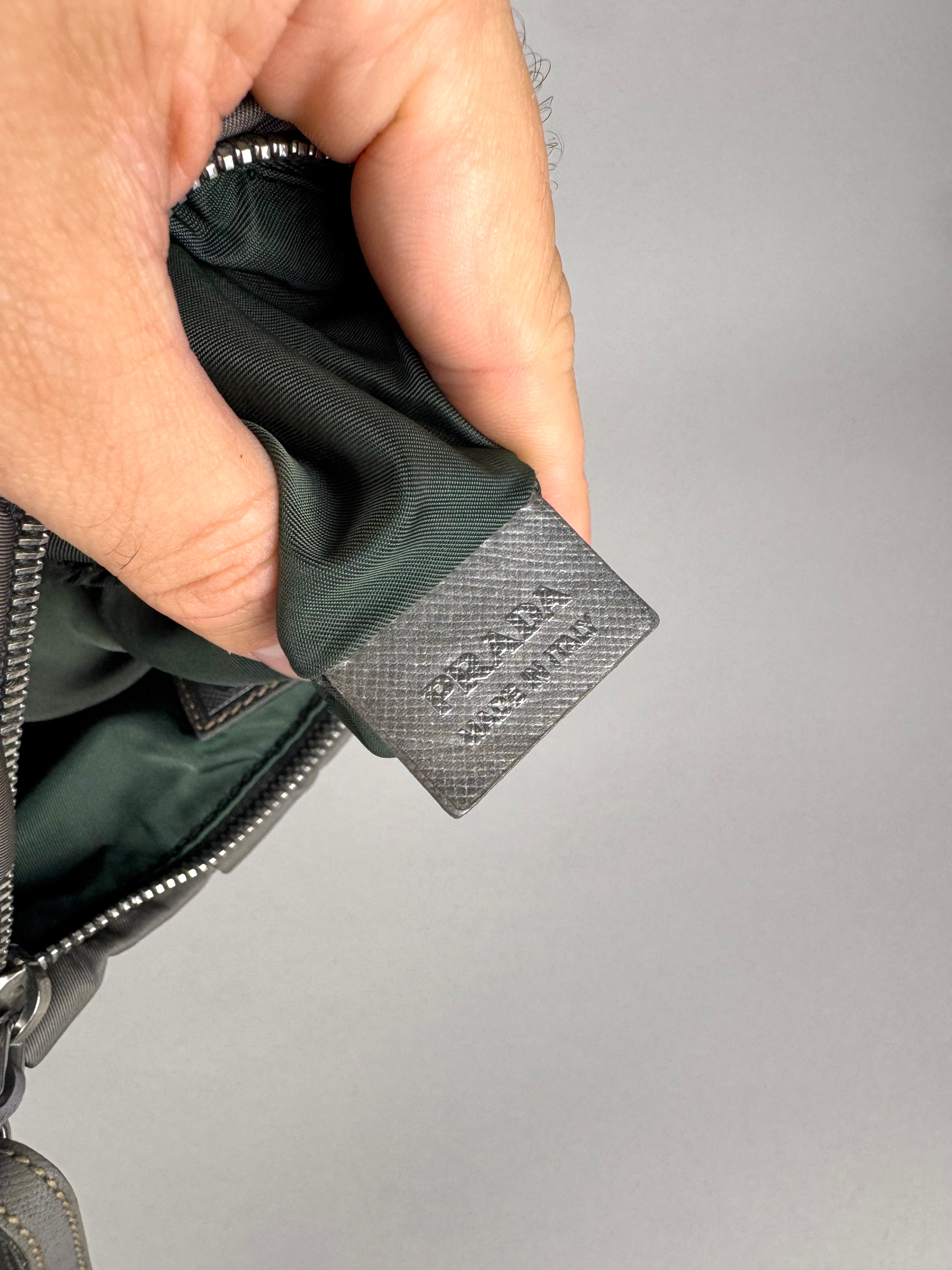 Prada Grey Nylon Clutch