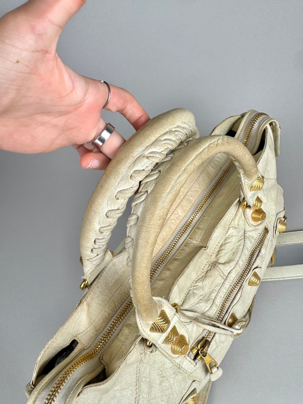 Balenciaga Sahara Lambskin Leather Gold Part Time 21 Bag