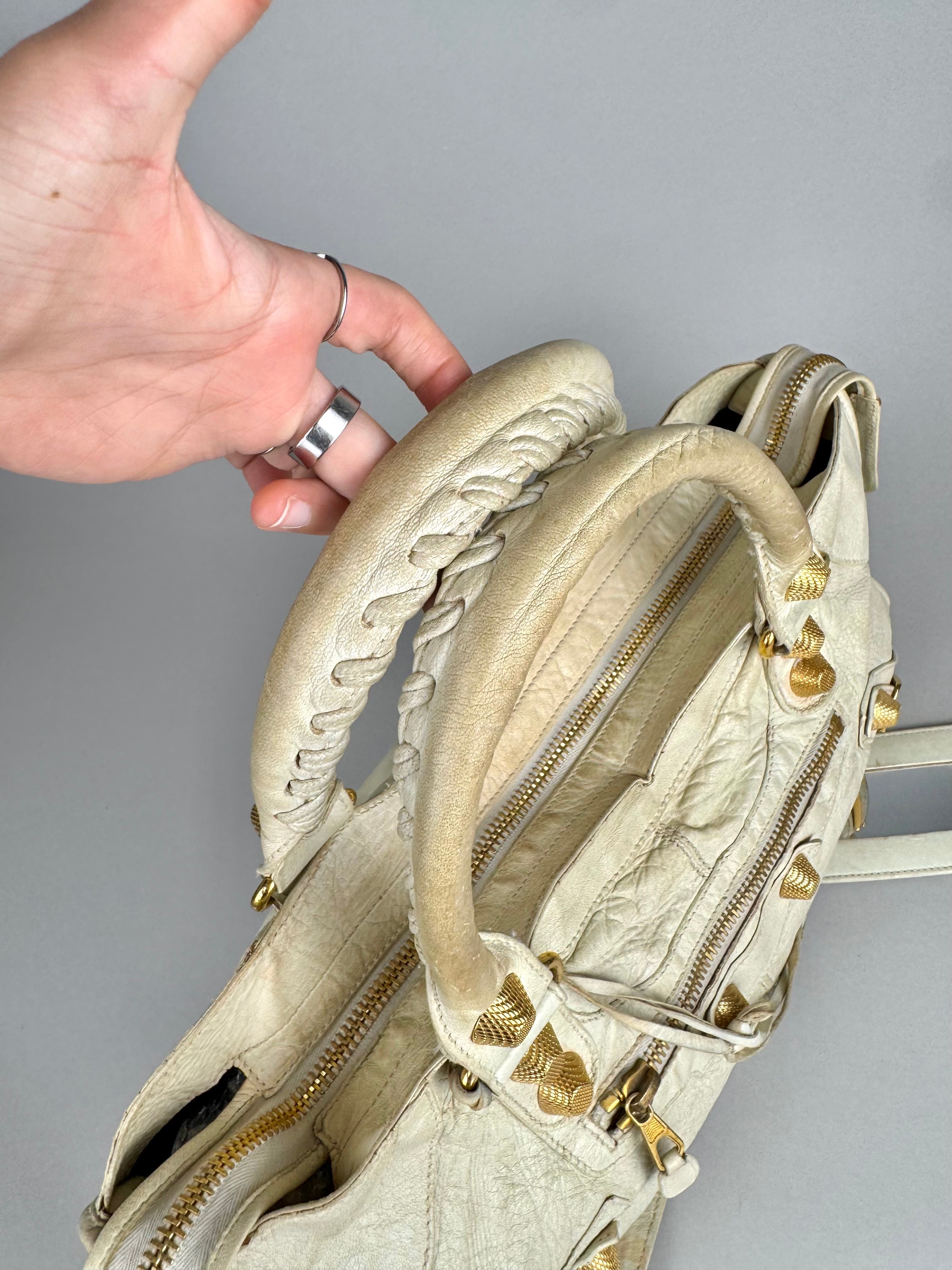 Balenciaga Sahara Lambskin Leather Gold Part Time 21 Bag