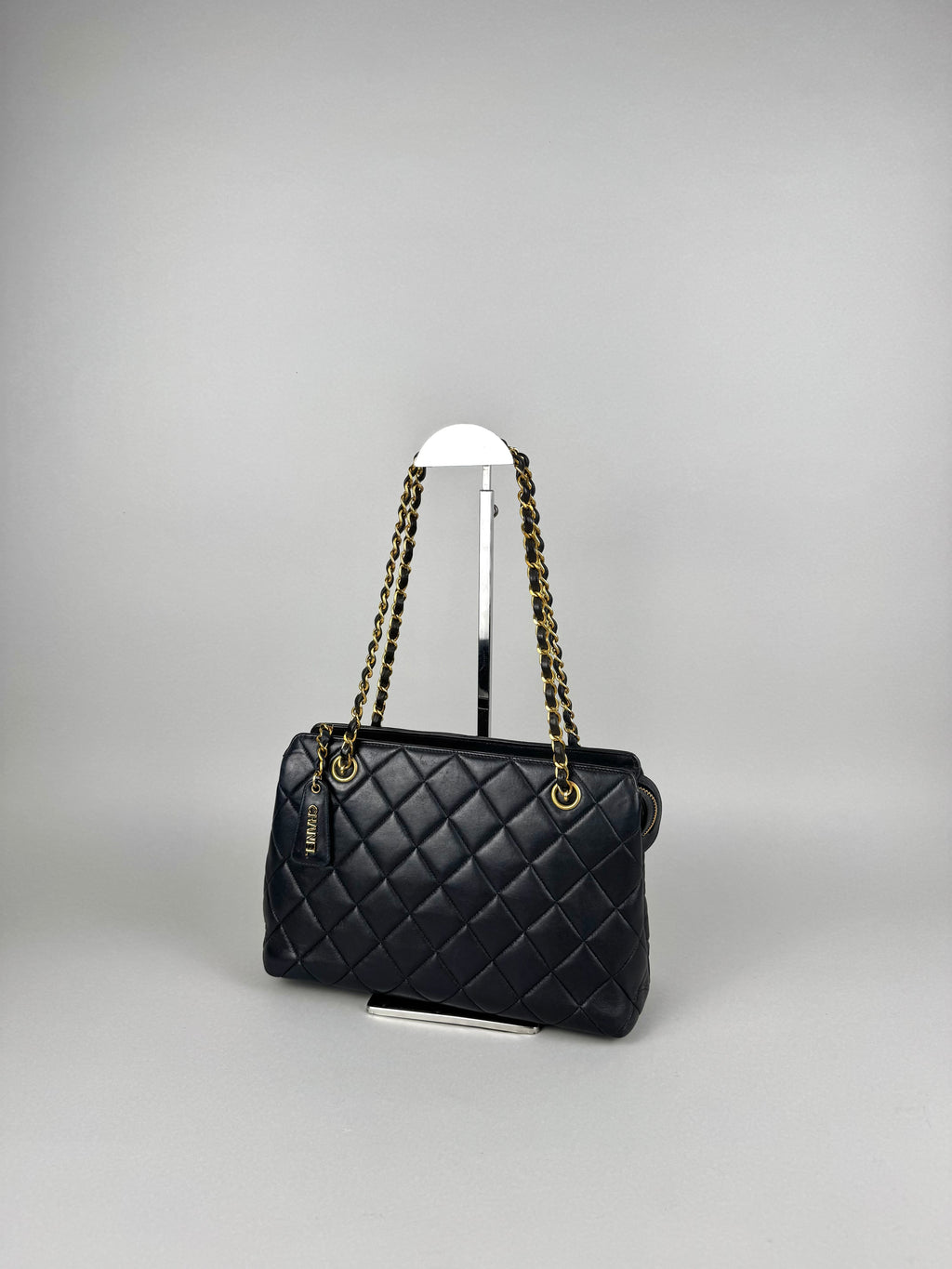 Chanel Matelasse Chain Lambskin Black Leather No. 4 Shoulder
