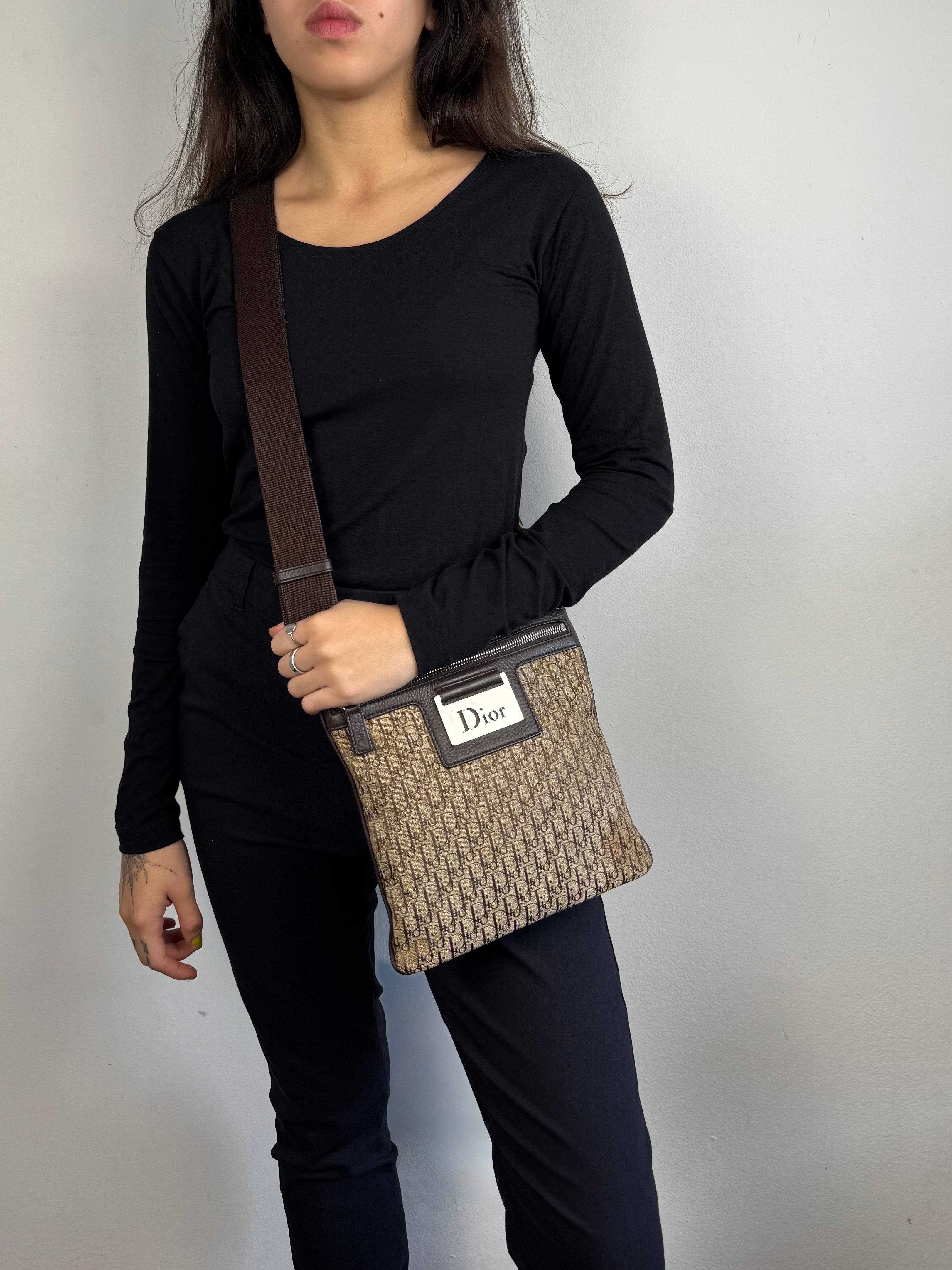 Christian Dior Trotter Street Chic Monogram Beige Brown Crossbody