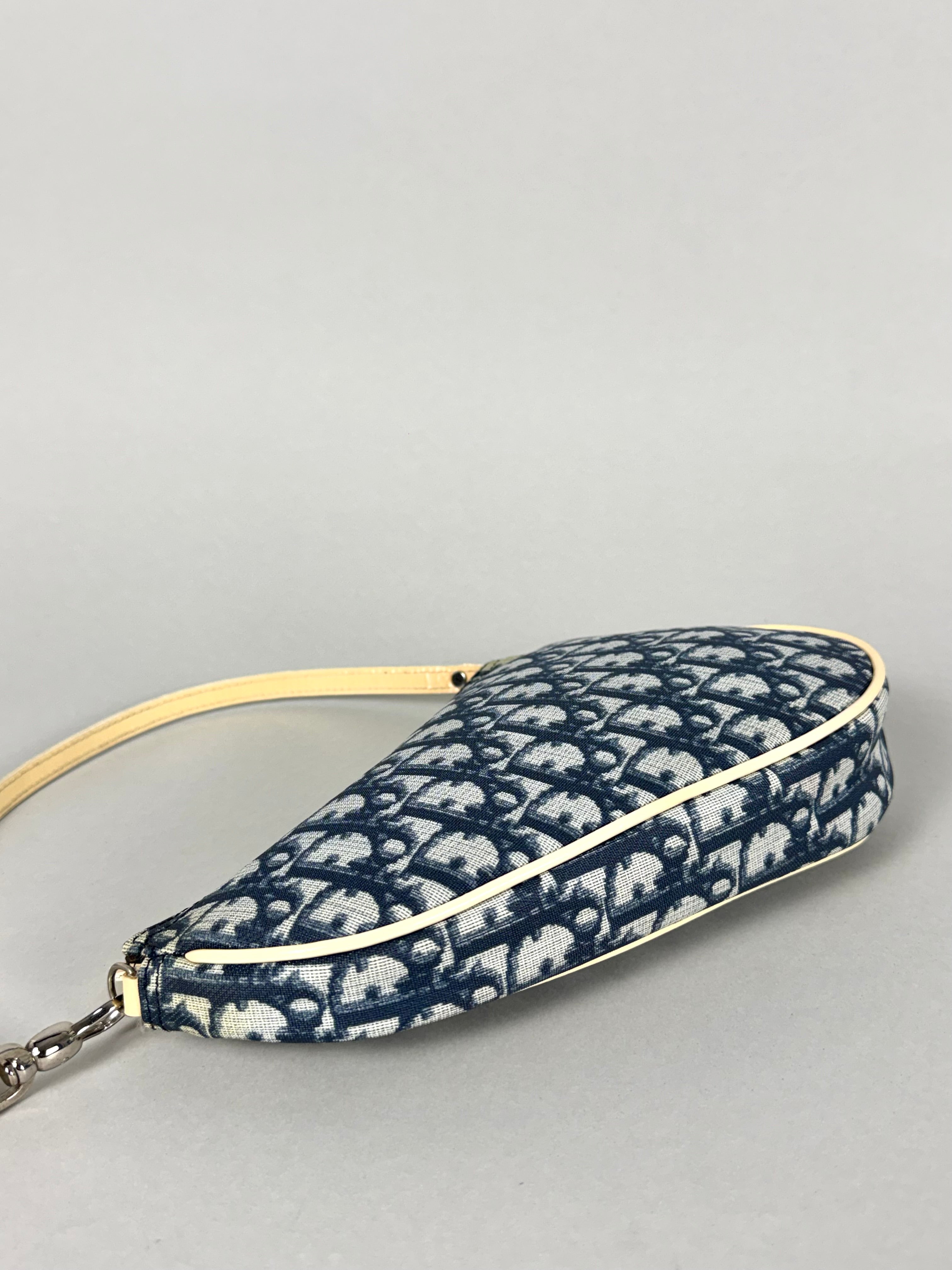 Christian Dior Monogram Mini Saddle Oblique Blue