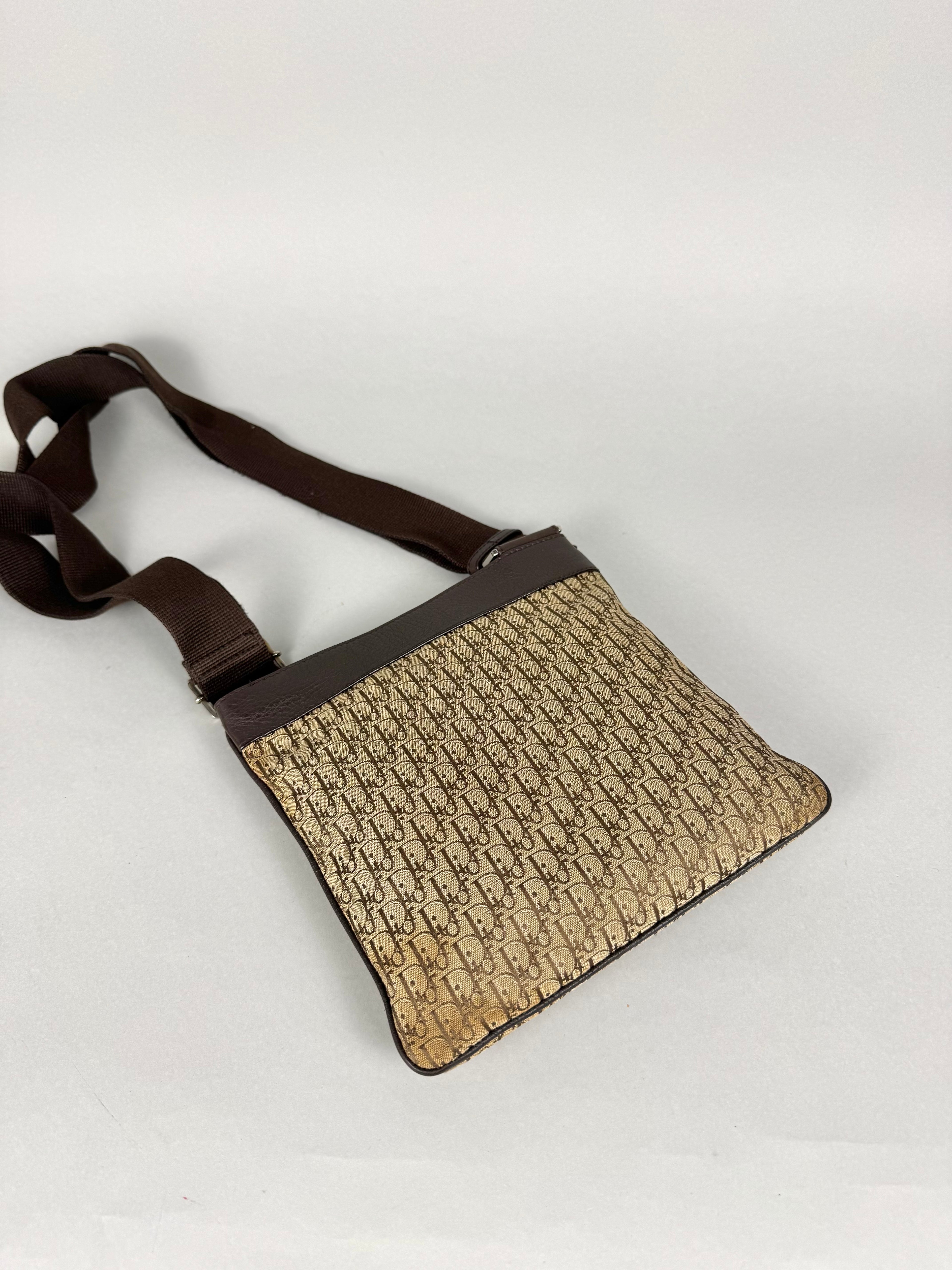 Christian Dior Trotter Street Chic Monogram Beige Brown Crossbody
