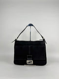 Fendi Mamma Baguette Black Suede Leather