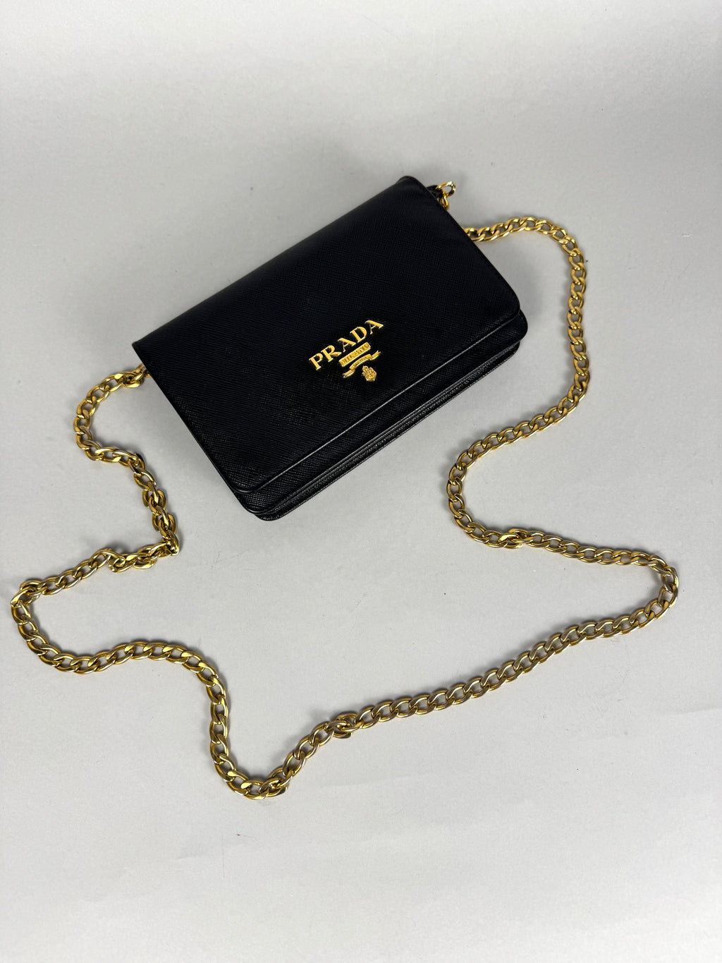 Prada Saffiano Chain Leather Black