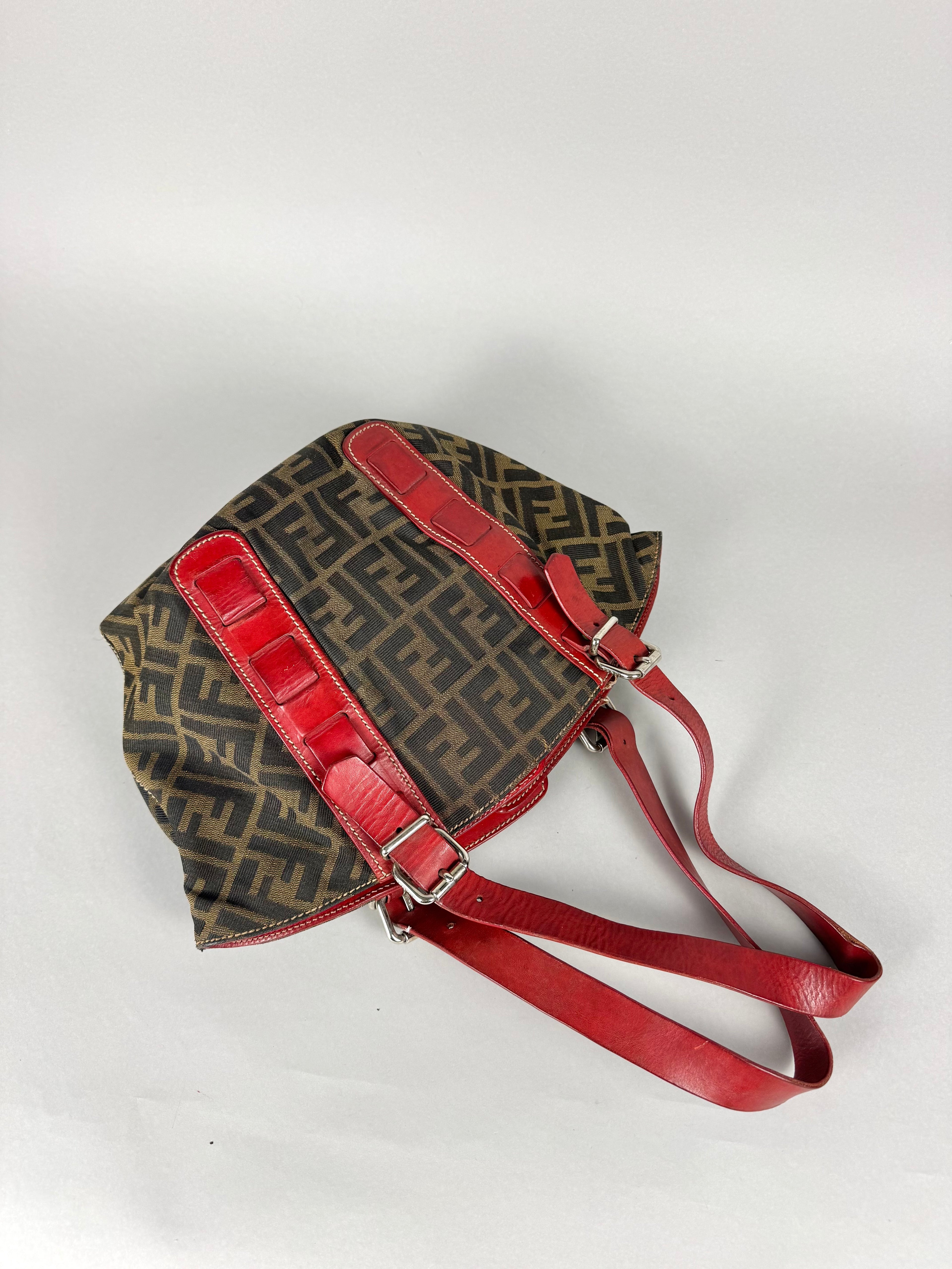 Fendi Monogram Zucca Origami Tote Shoulder Bag
