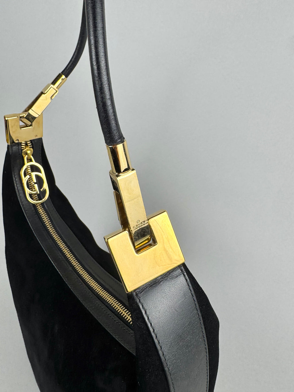 Gucci Black Suede Leather Shoulder