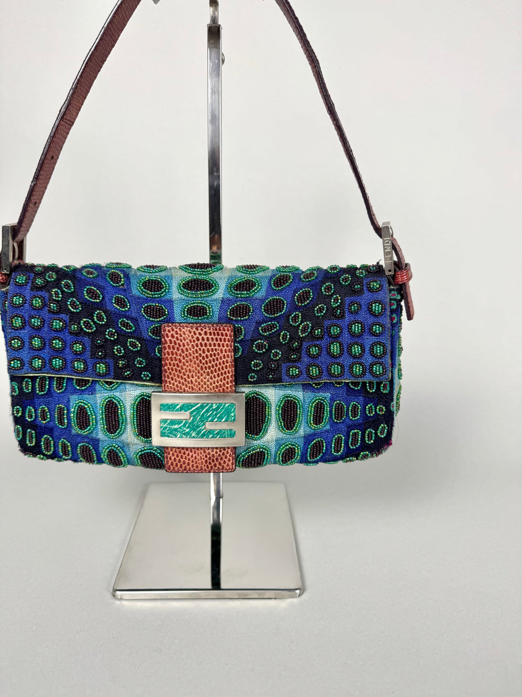 Fendi Baguette Beaded Lizard Victor Vasarely 1997