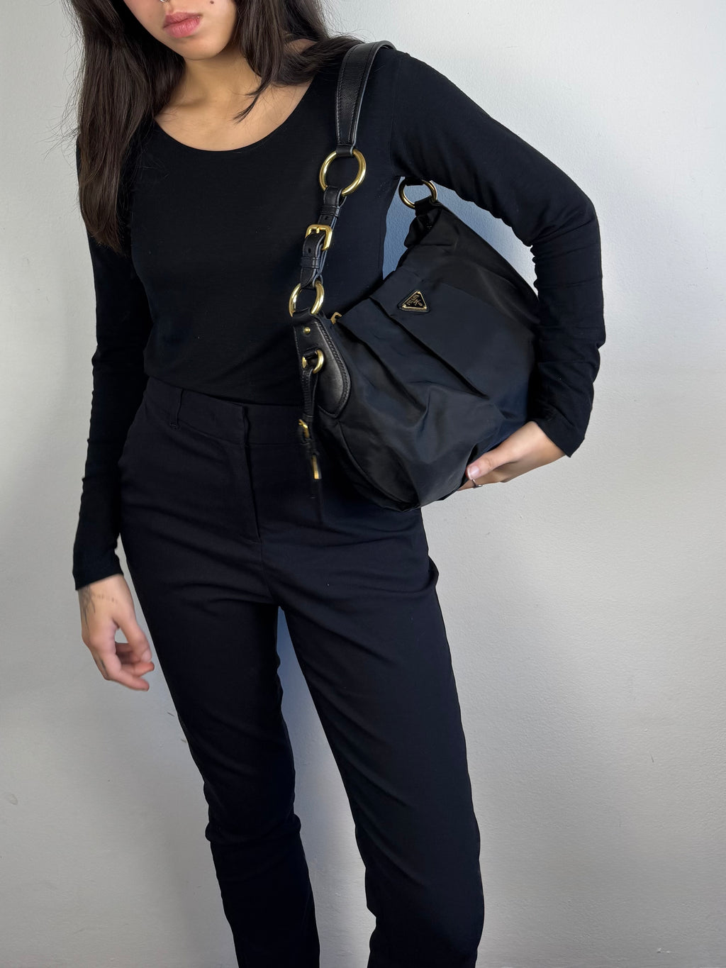 Prada Nylon and Leather Shoulder