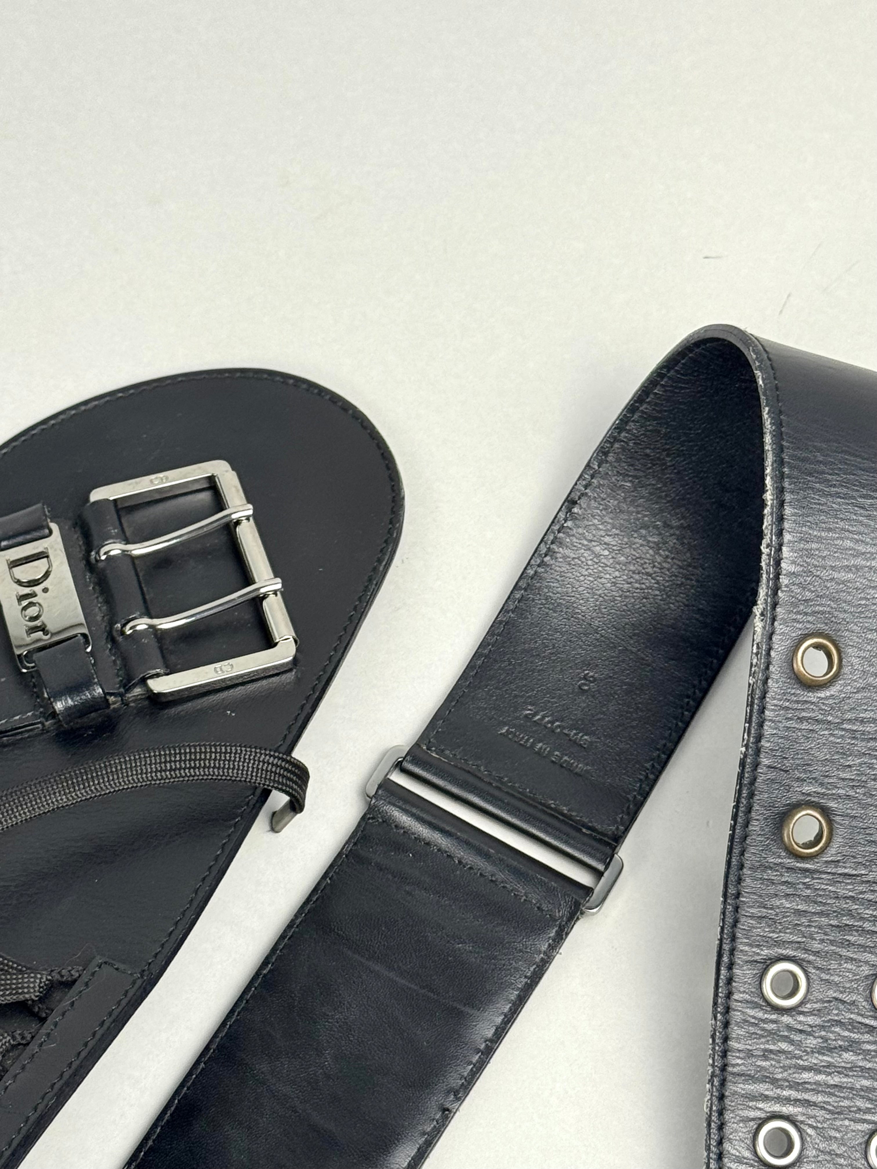 Christian Dior Admit it Corset Black Leather Belt