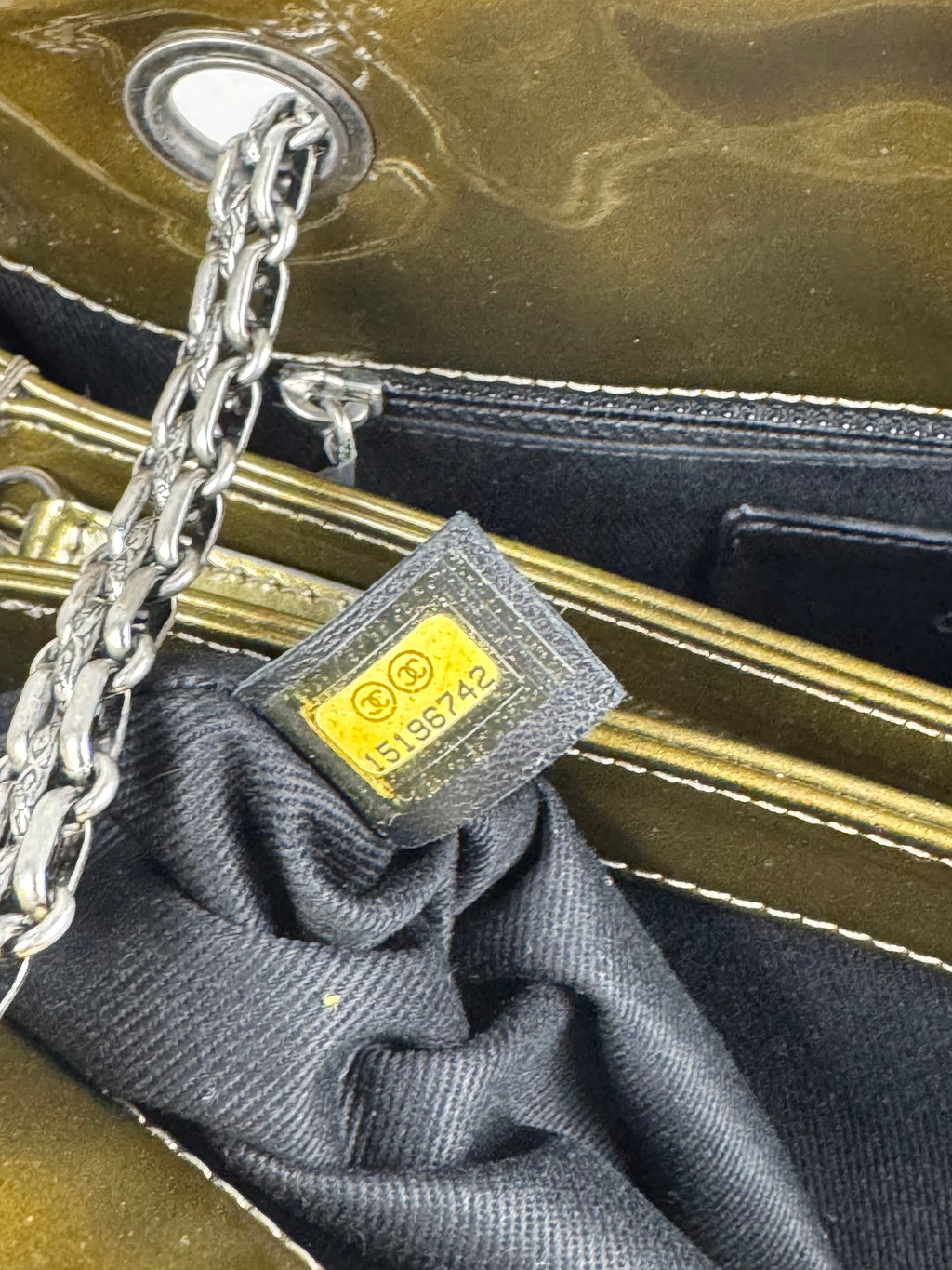 Chanel Just Mademoiselle Bowling Patent Leather