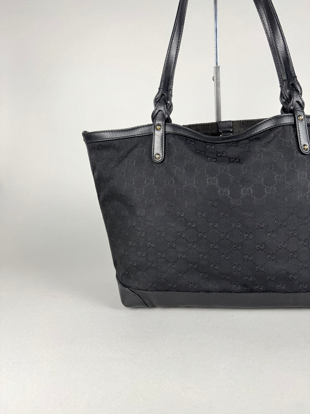 Gucci Monogram Black Tote with Pouch