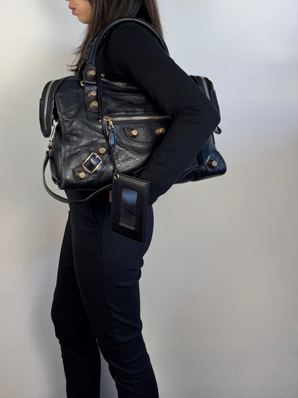 Balenciaga City Black Leather