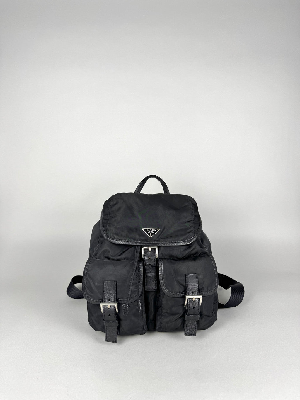 Prada Black Nylon and Leather Backpack