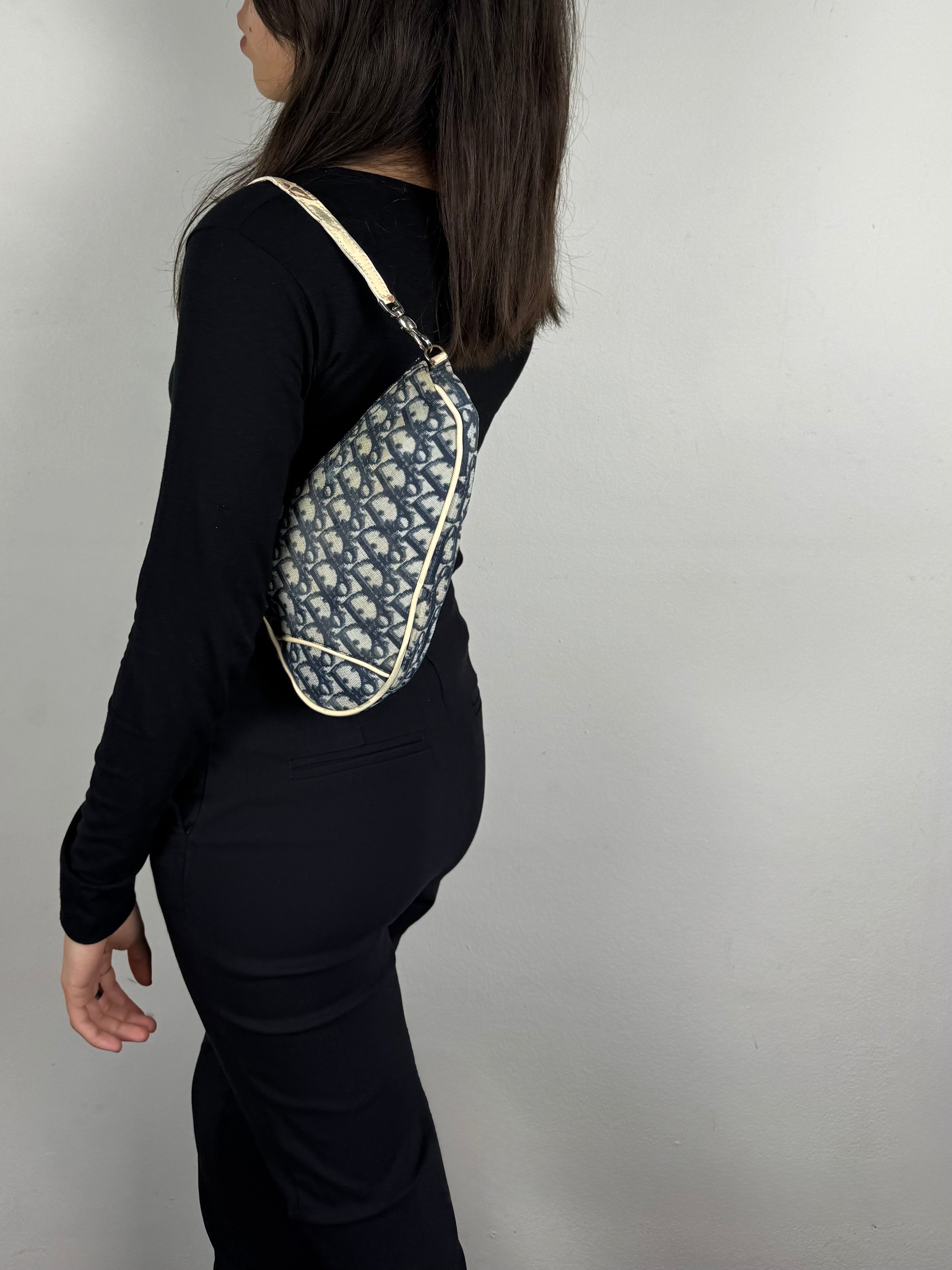 Christian Dior Monogram Mini Saddle Oblique Blue