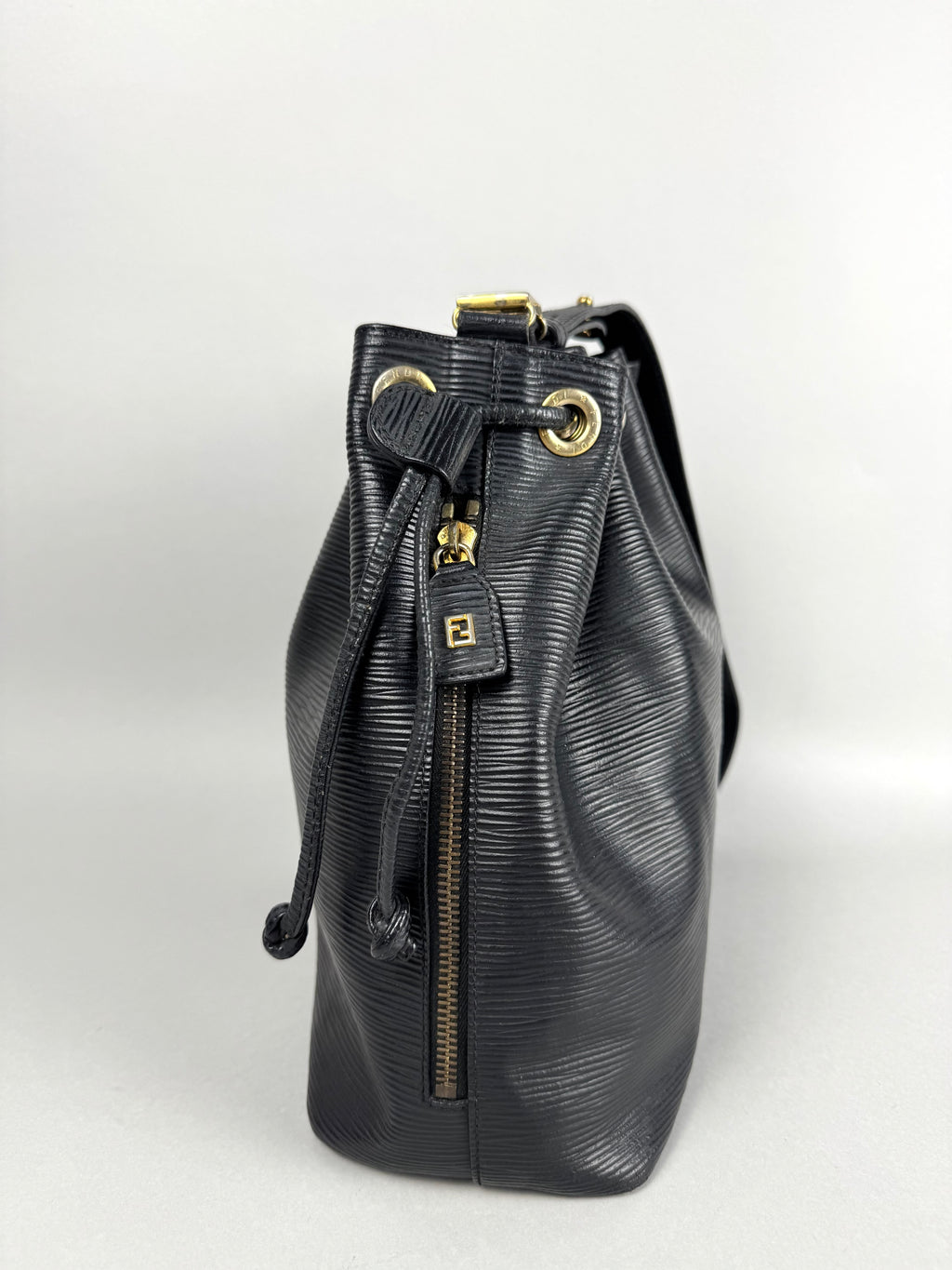 Fendi Bucket Black Epi Leather with Pouch