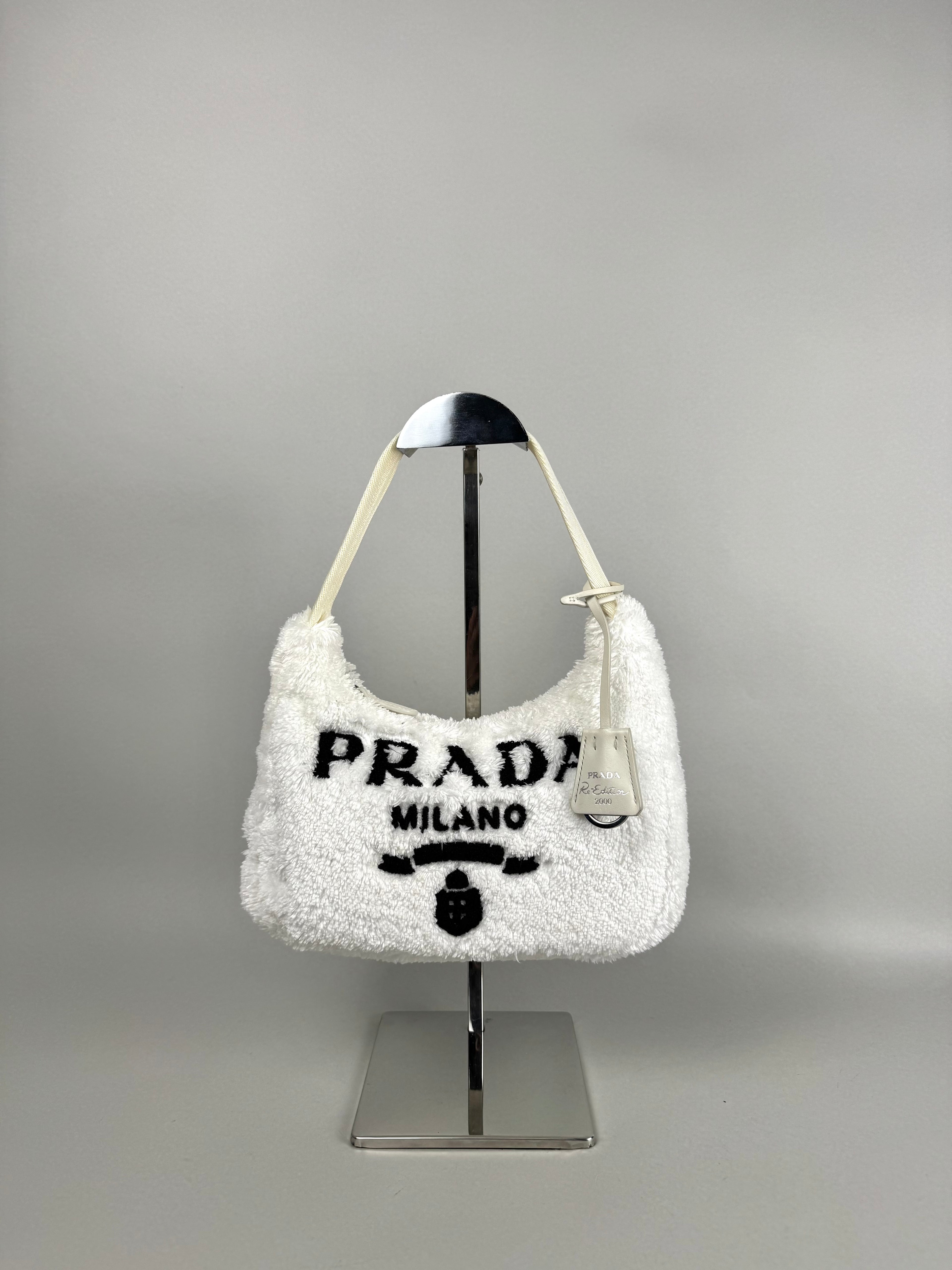 Prada Re Edition Nylon Fur White