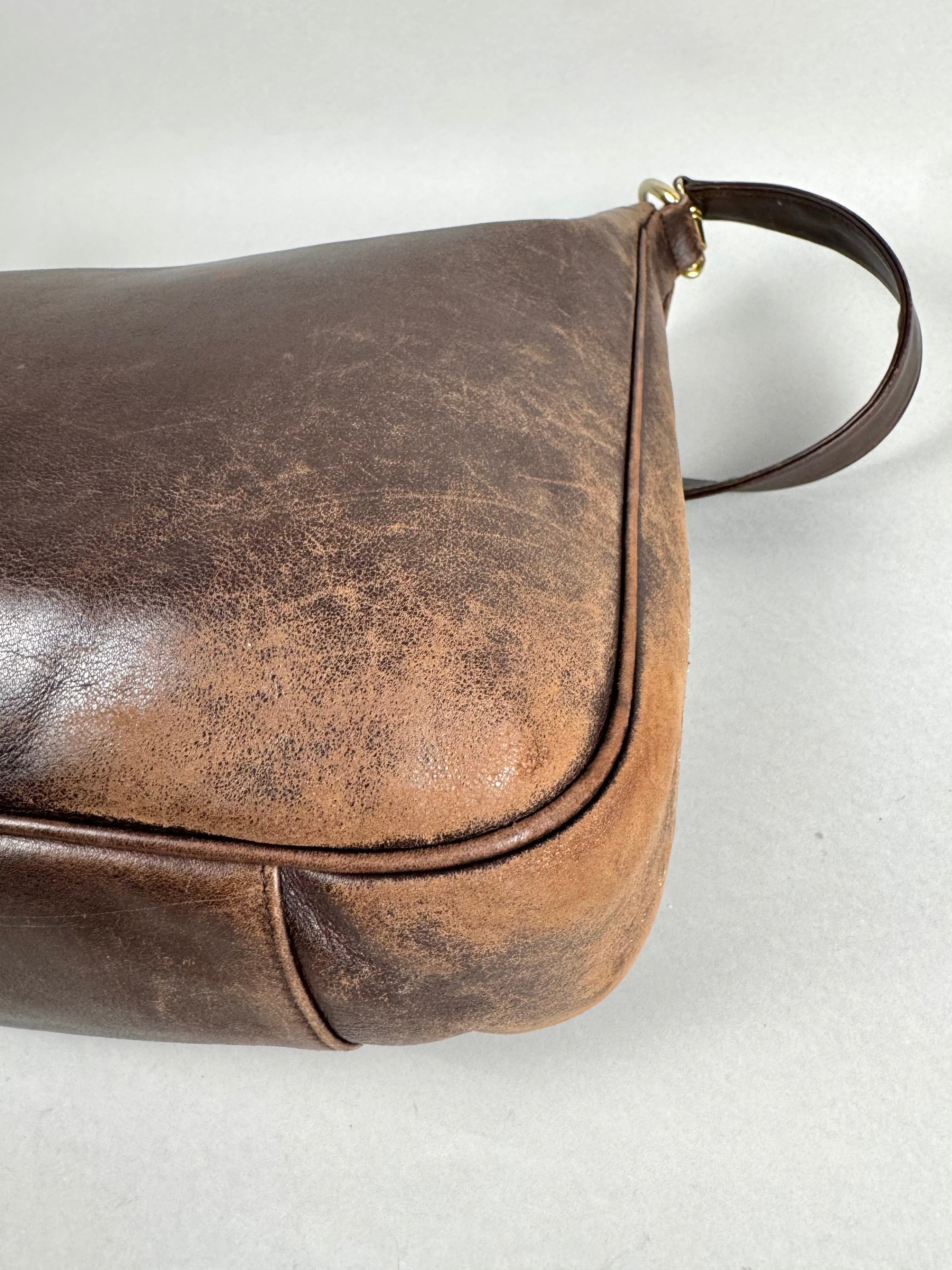 Gucci Toned Brown Leather Large Crossbody