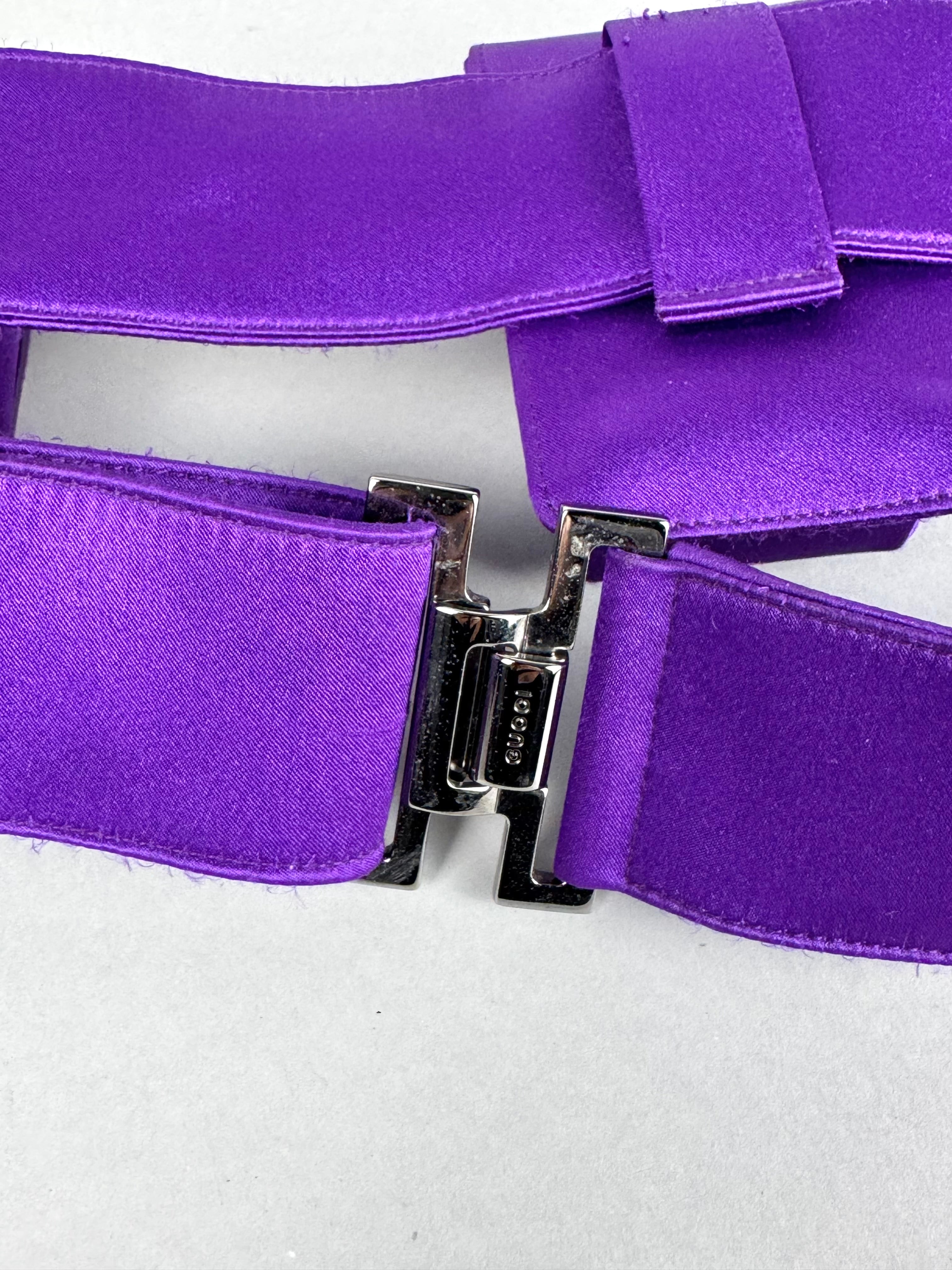Gucci Tom Ford Runway Purple Satin Pochete Belt Sling