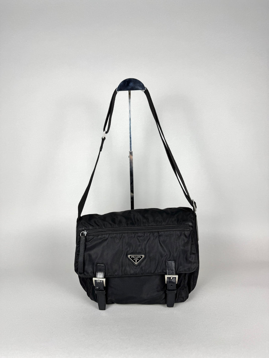 Prada Black Nylon Messenger Bag