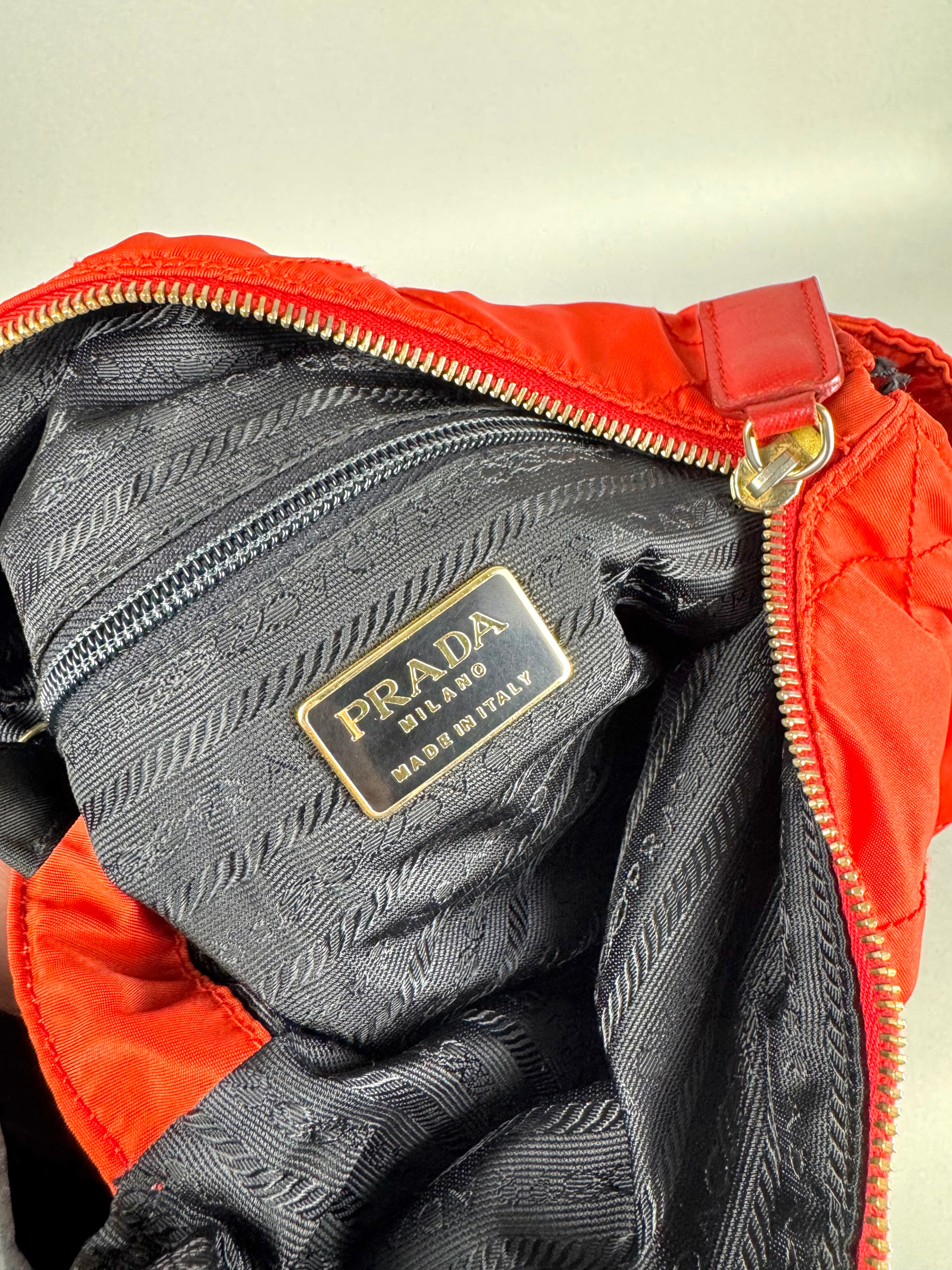 Prada Quilted Chain Nylon Red