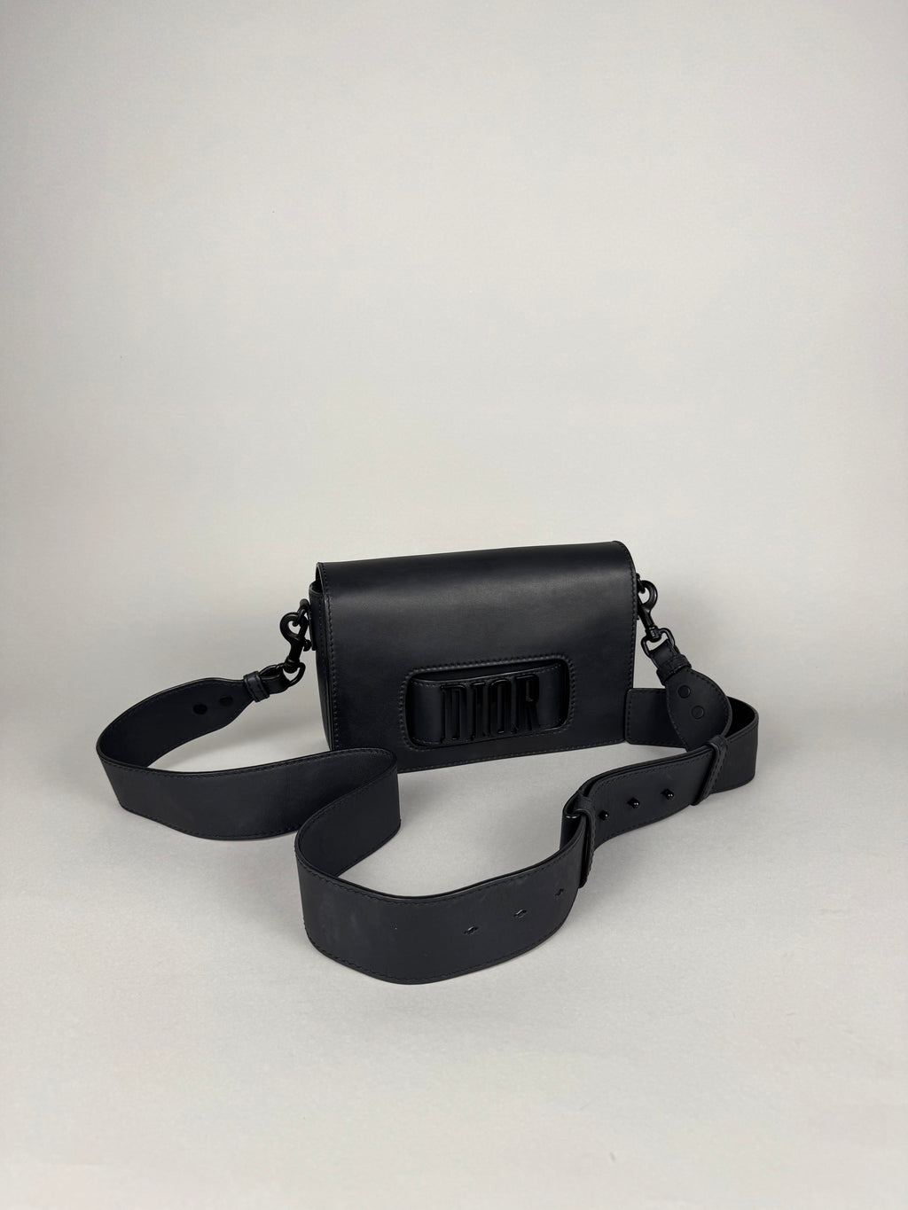 Christian Dio(r)evolution Black Ultramatte Calfskin Leather Flap Bag
