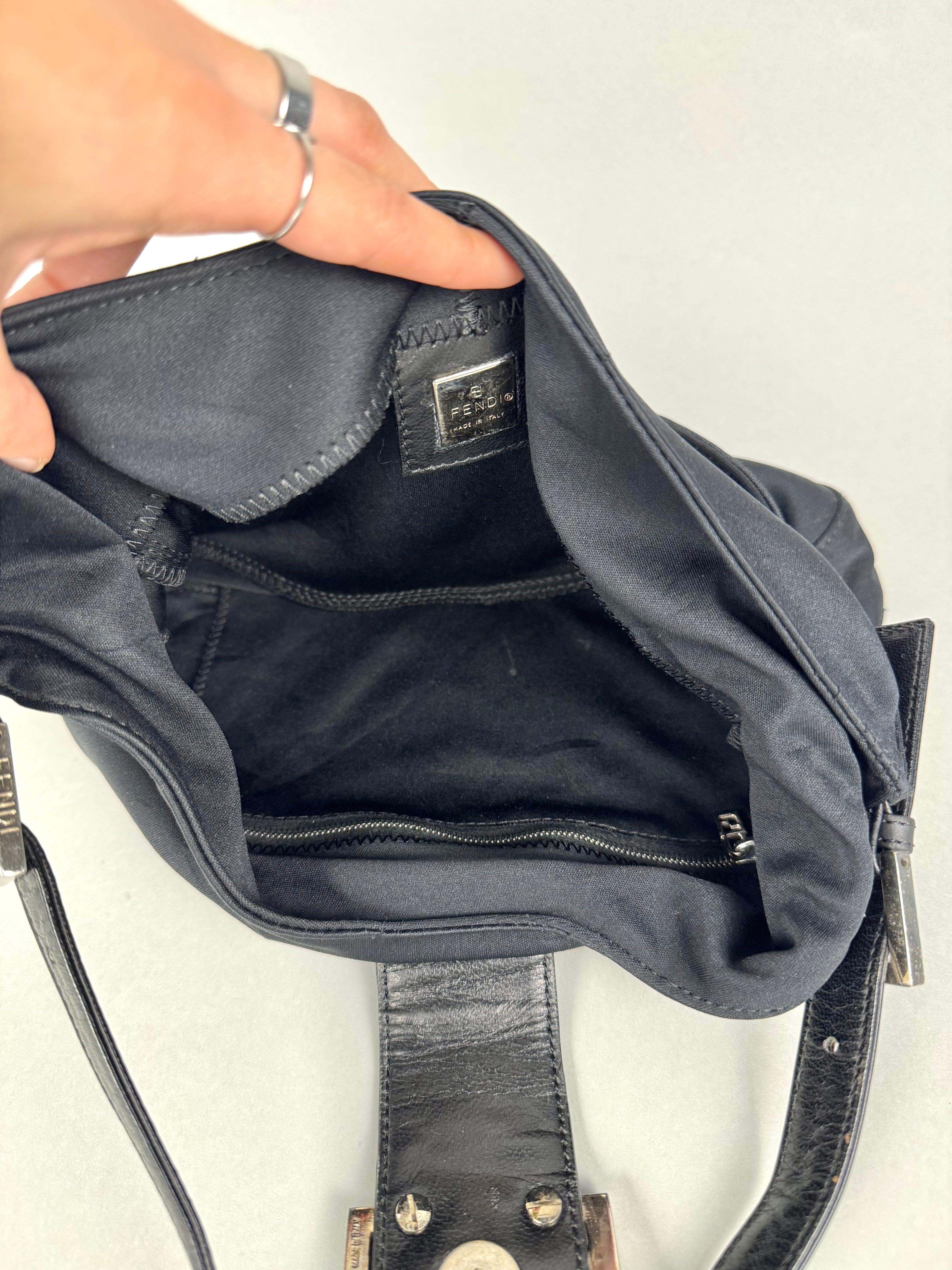 Fendi Fabric Forever Baguette Black Nylon