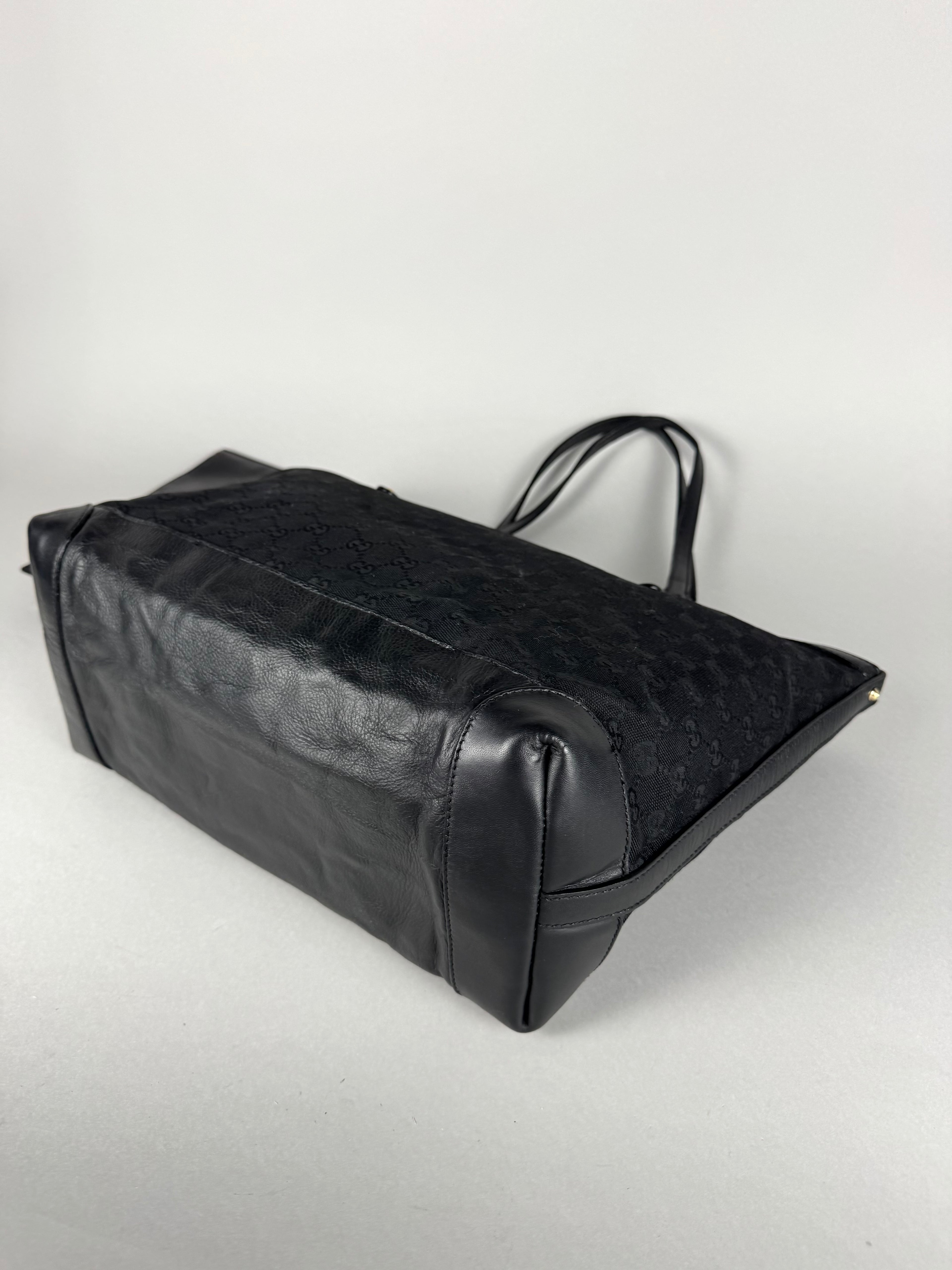 Gucci Monogram Black Tote with Pouch