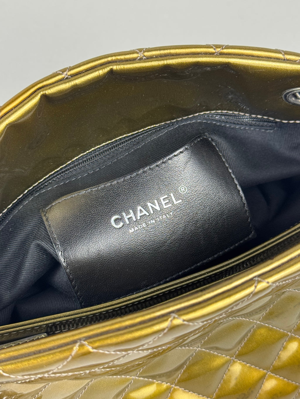 Chanel Just Mademoiselle Bowling Patent Leather