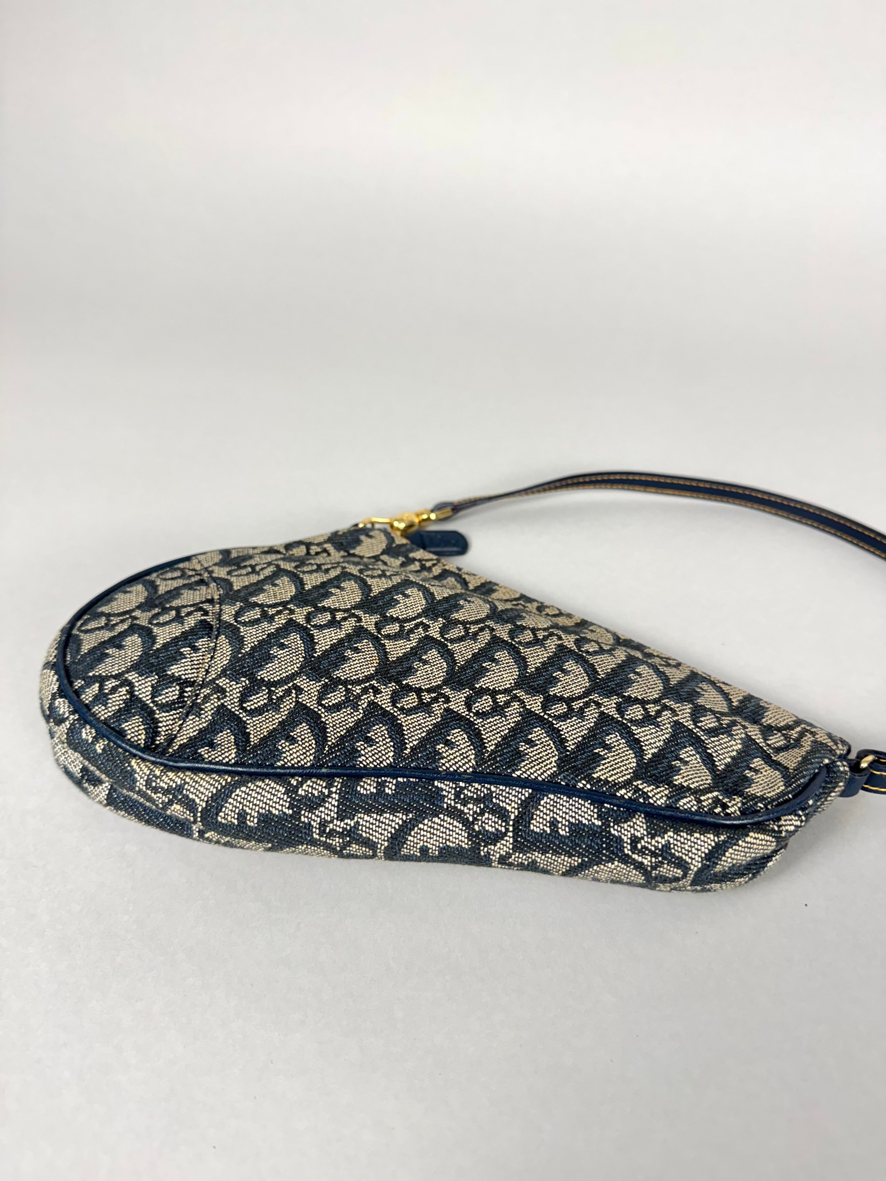 Christian Dior Mini Saddle Monogram Oblique Blue