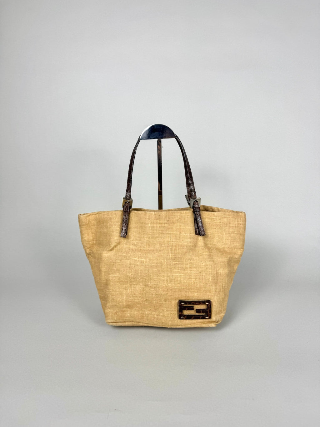 Fendi Linen Tote Shopping