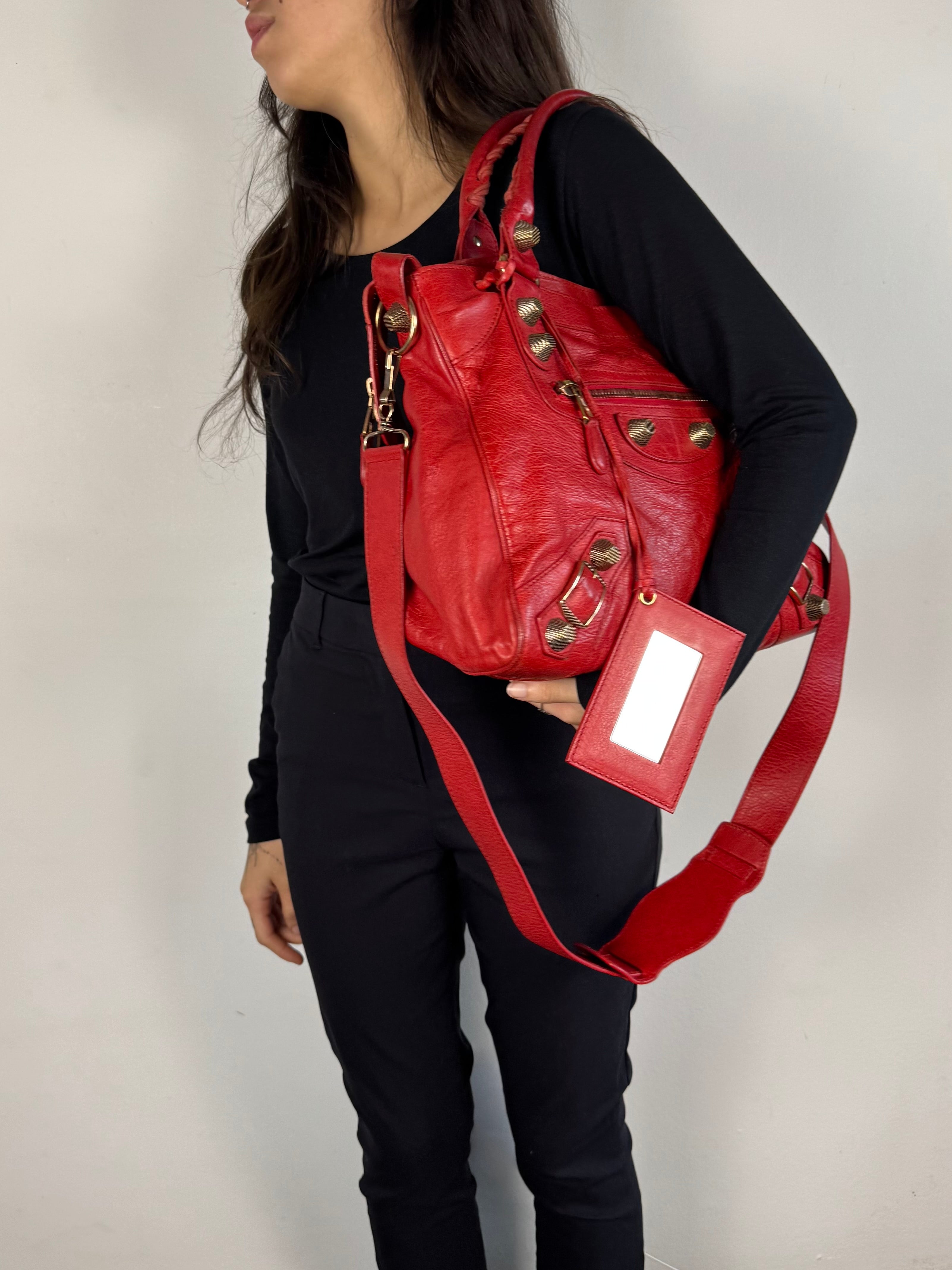 Balenciaga Motocross 21 City Leather Red