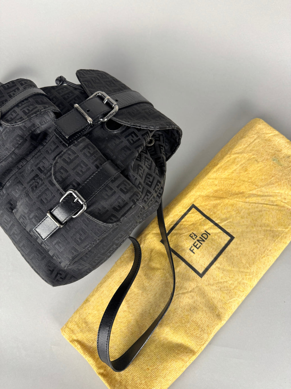 Fendi Black Monogram Backpack