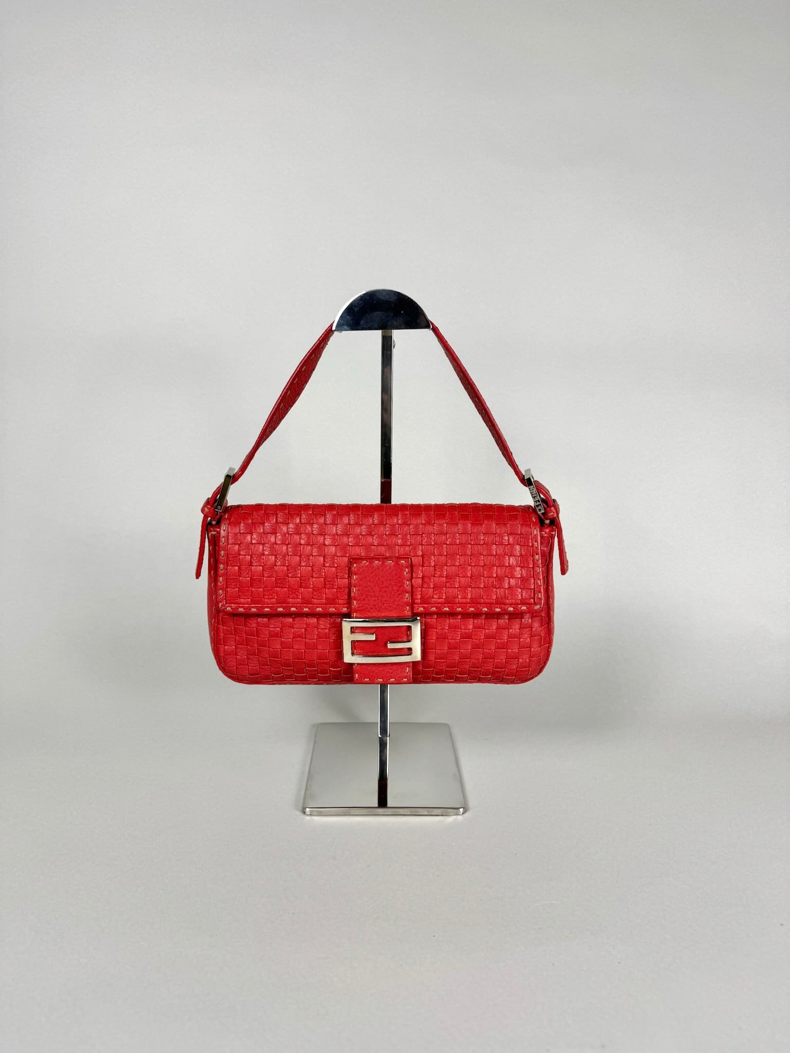 Fendi Baguette Leather Red