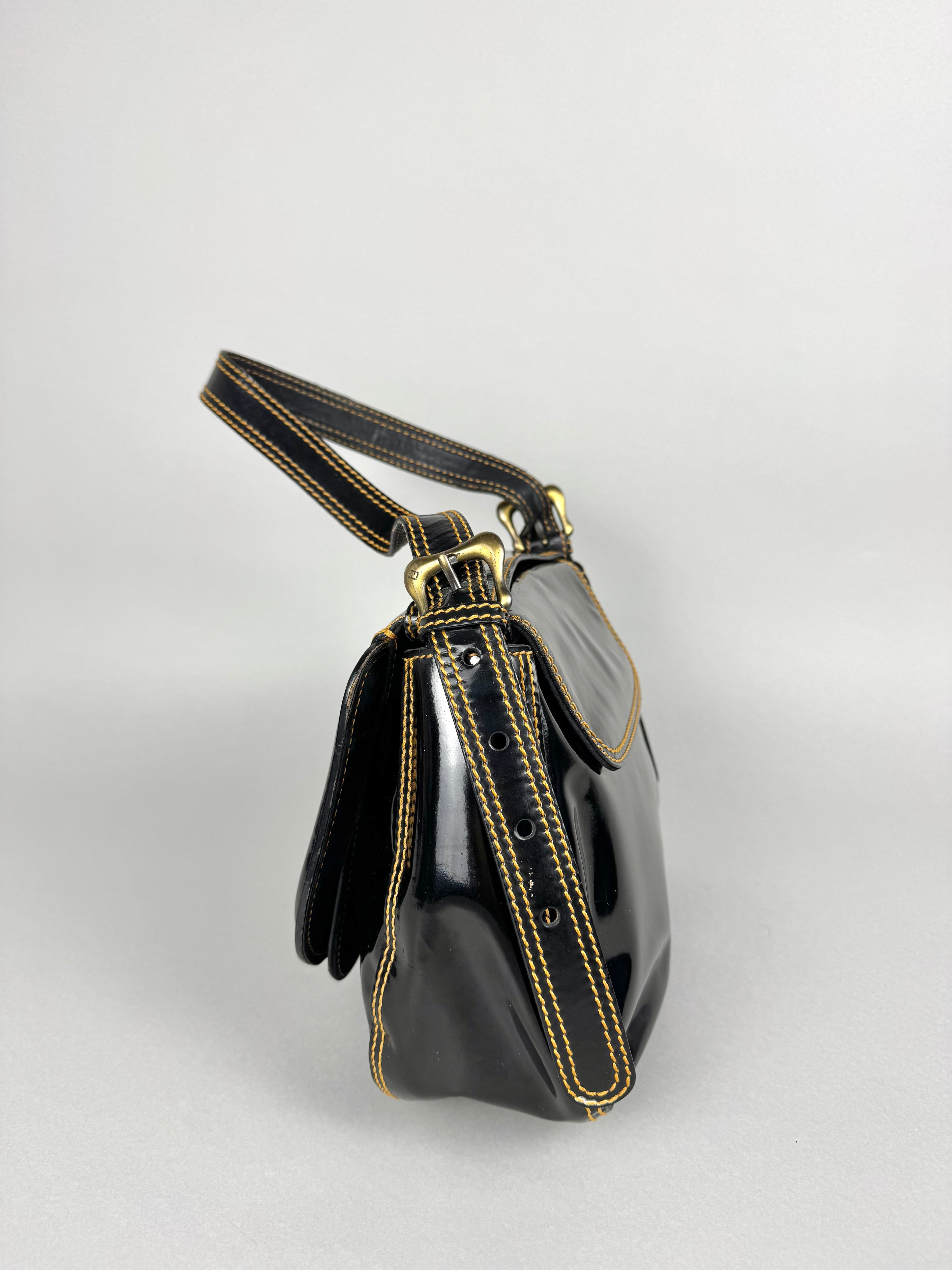Fendi Patent Leather B Black