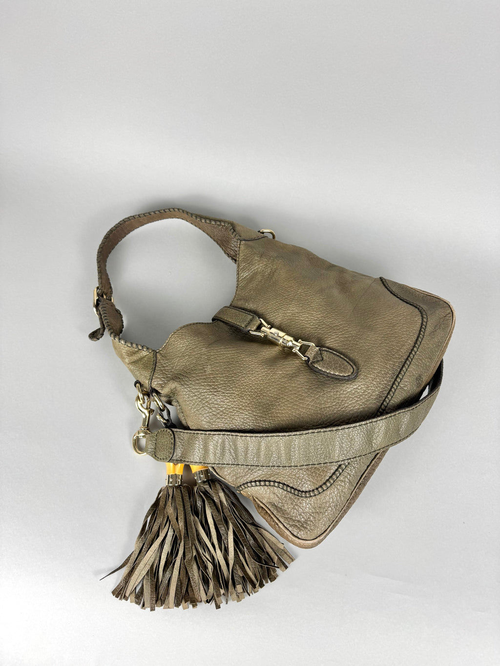 Gucci New Jackie Hobo Leather Taupe